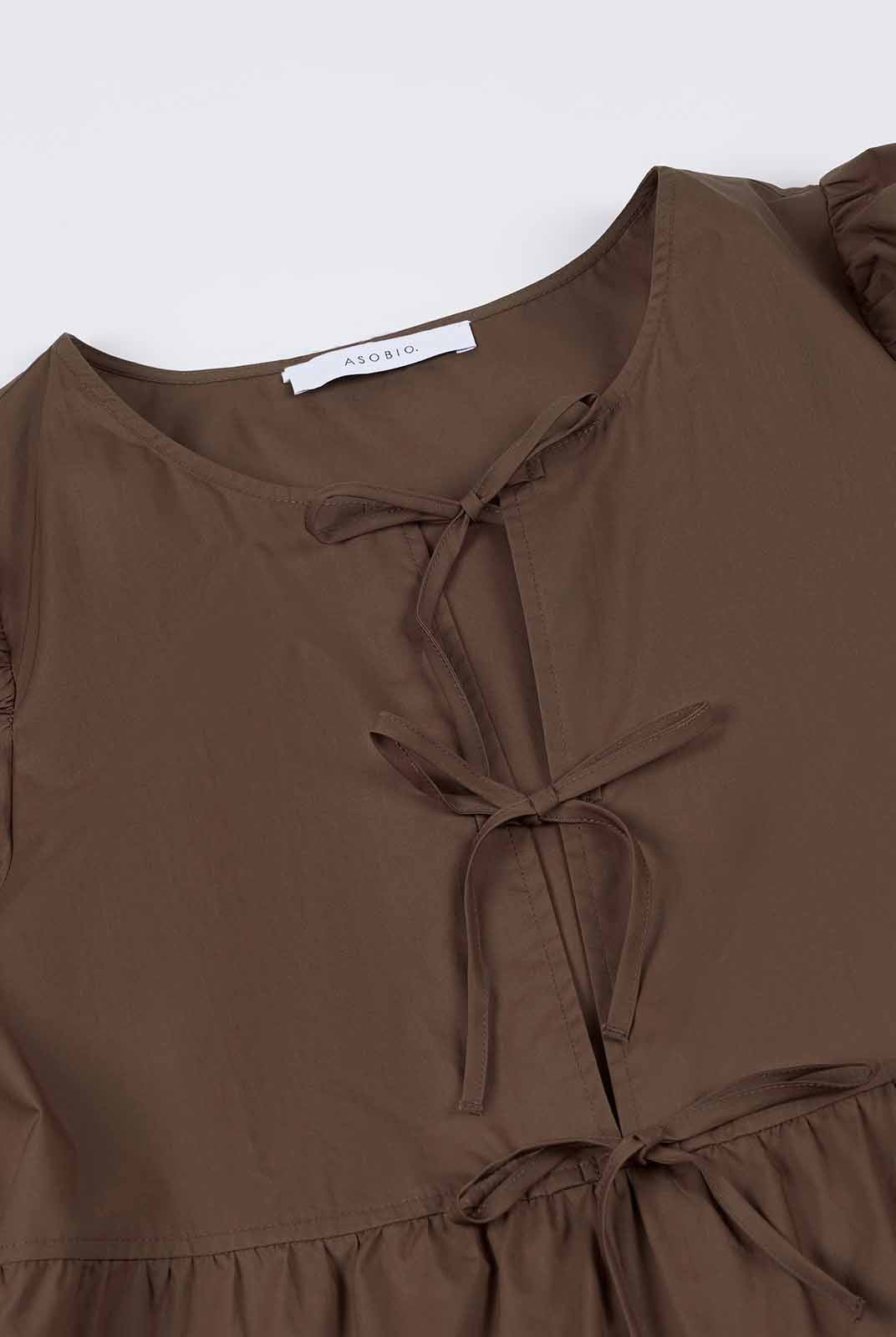 Bow Tie Front Tiered Midi Dress