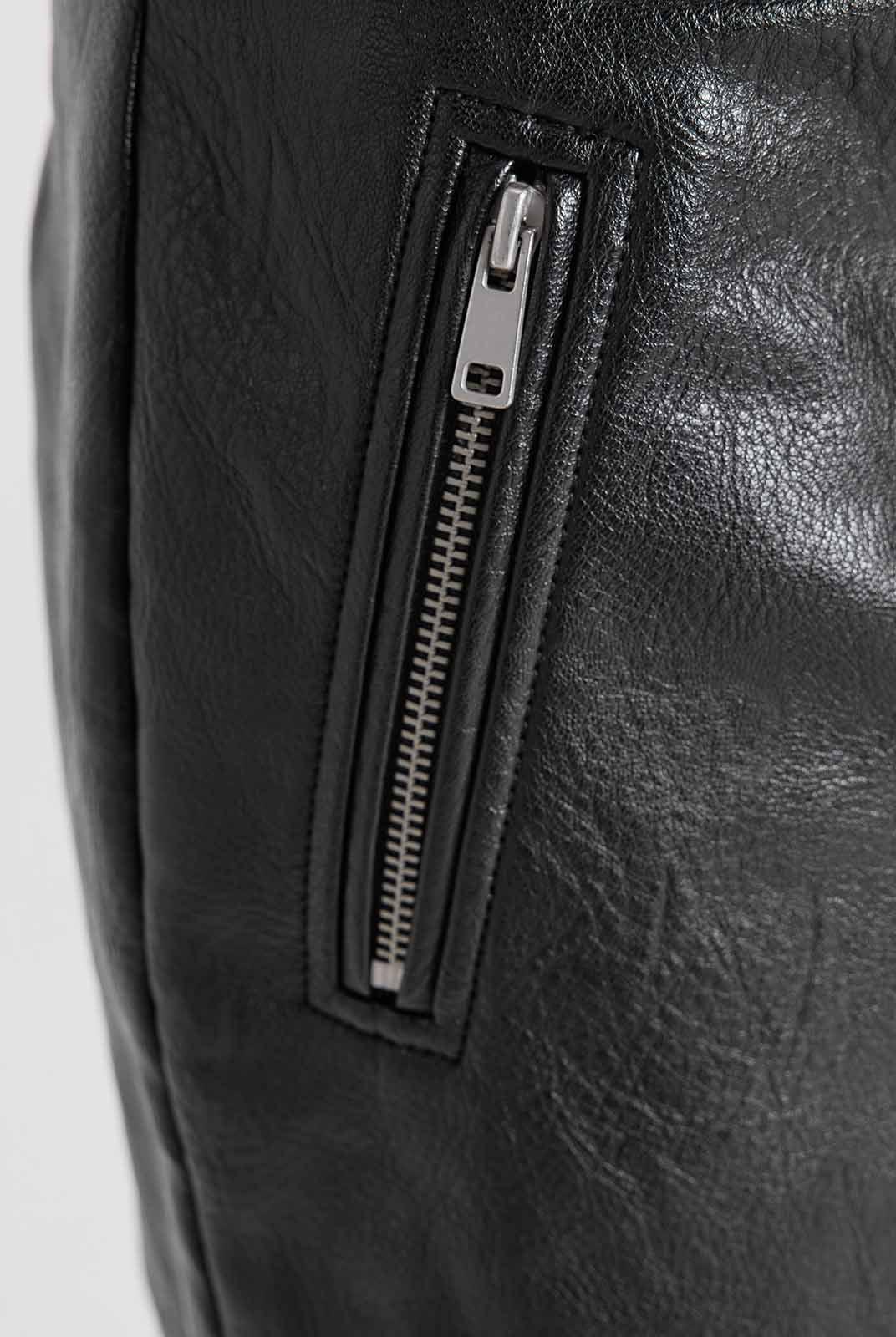 ASOBIO Mid-Low Vintage PU Textured Mini Skirt