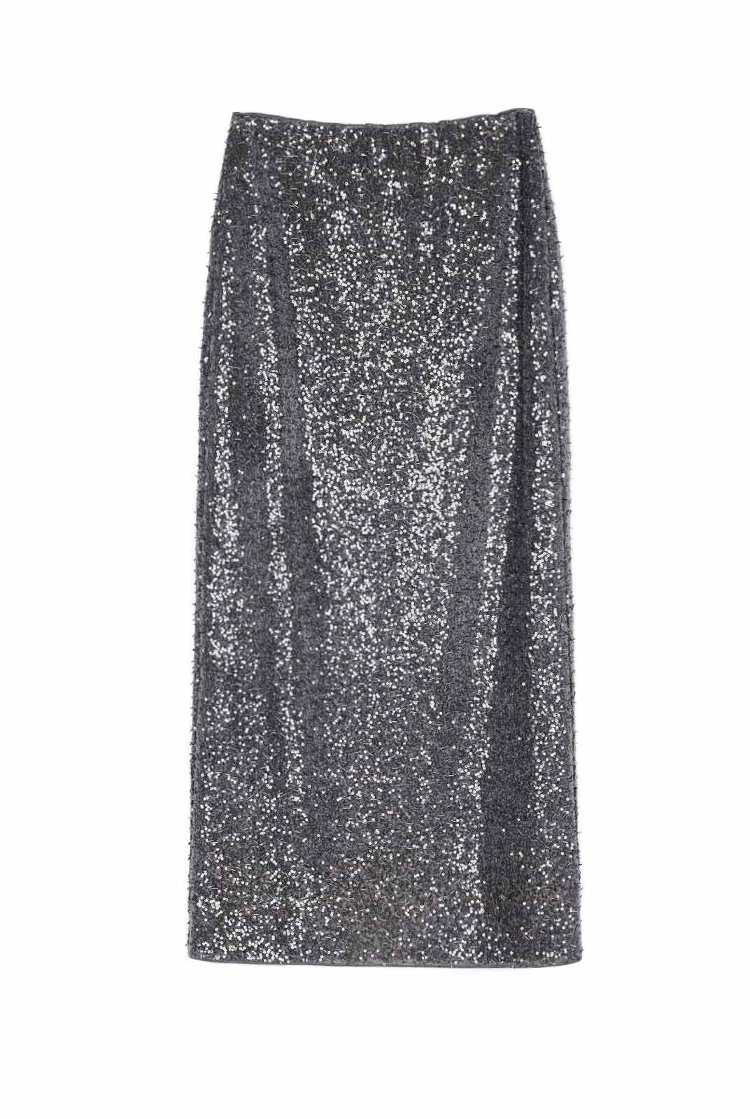 ASOBIO Sequin Sheer Maxi Skirt