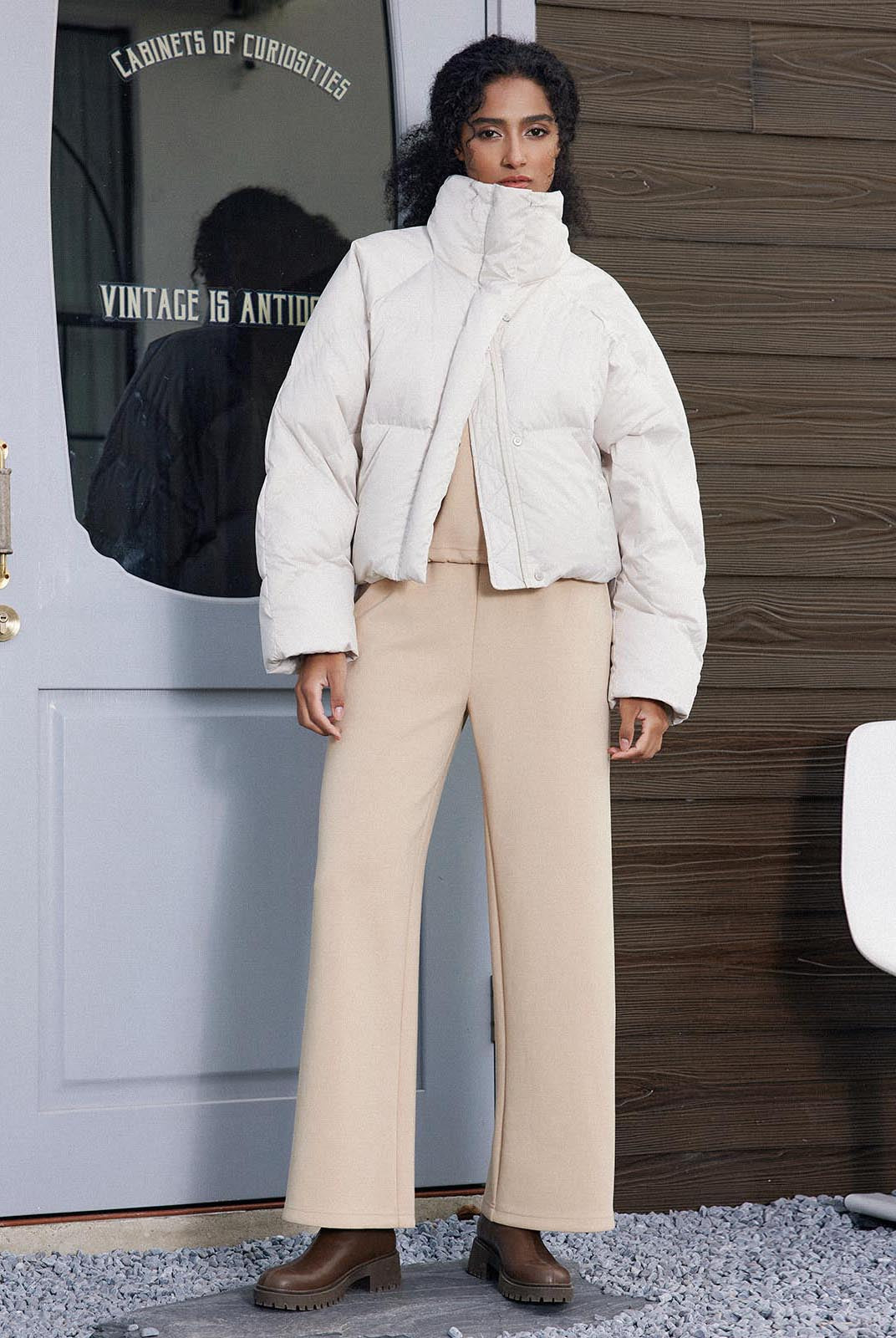 ASOBIO Water-Repellent Stand Collar Puffer