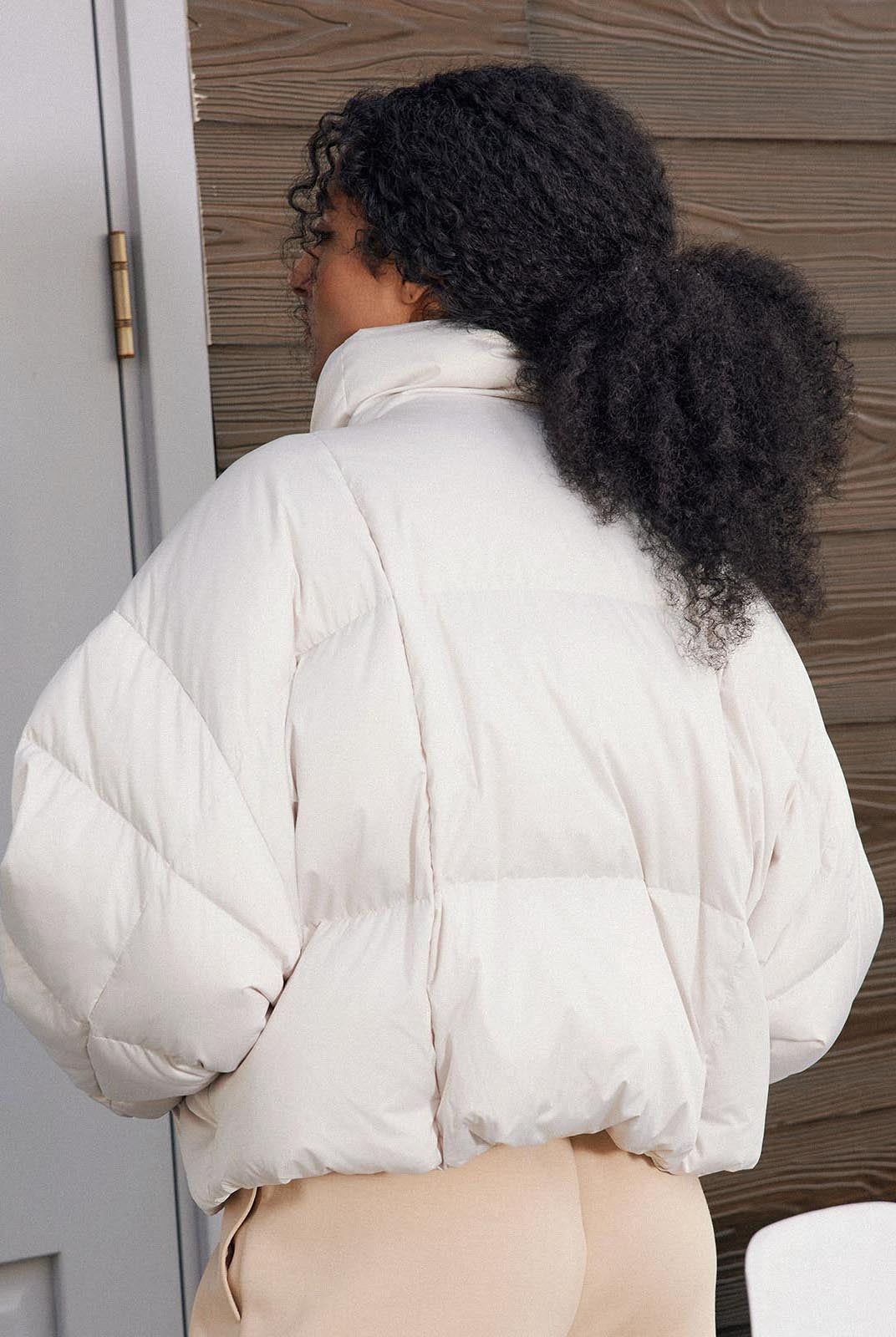 ASOBIO Water-Repellent Stand Collar Puffer