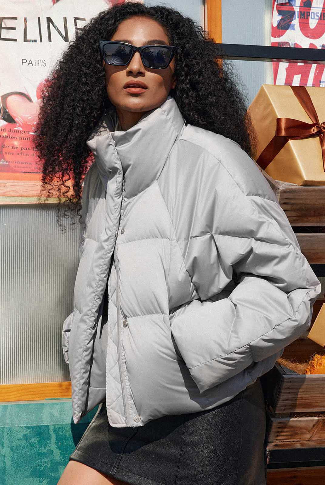 ASOBIO Water-Repellent Stand Collar Puffer