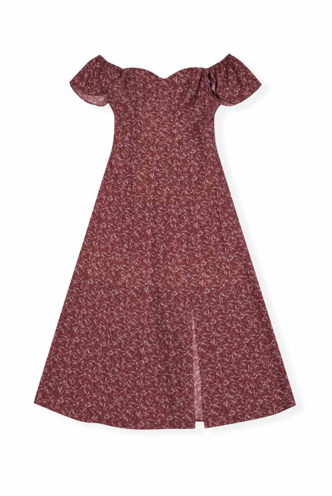 ASOBIO Printed Cap Sleeve A-Line Dress