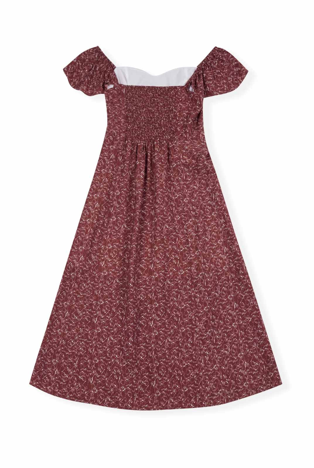 ASOBIO Printed Cap Sleeve A-Line Dress