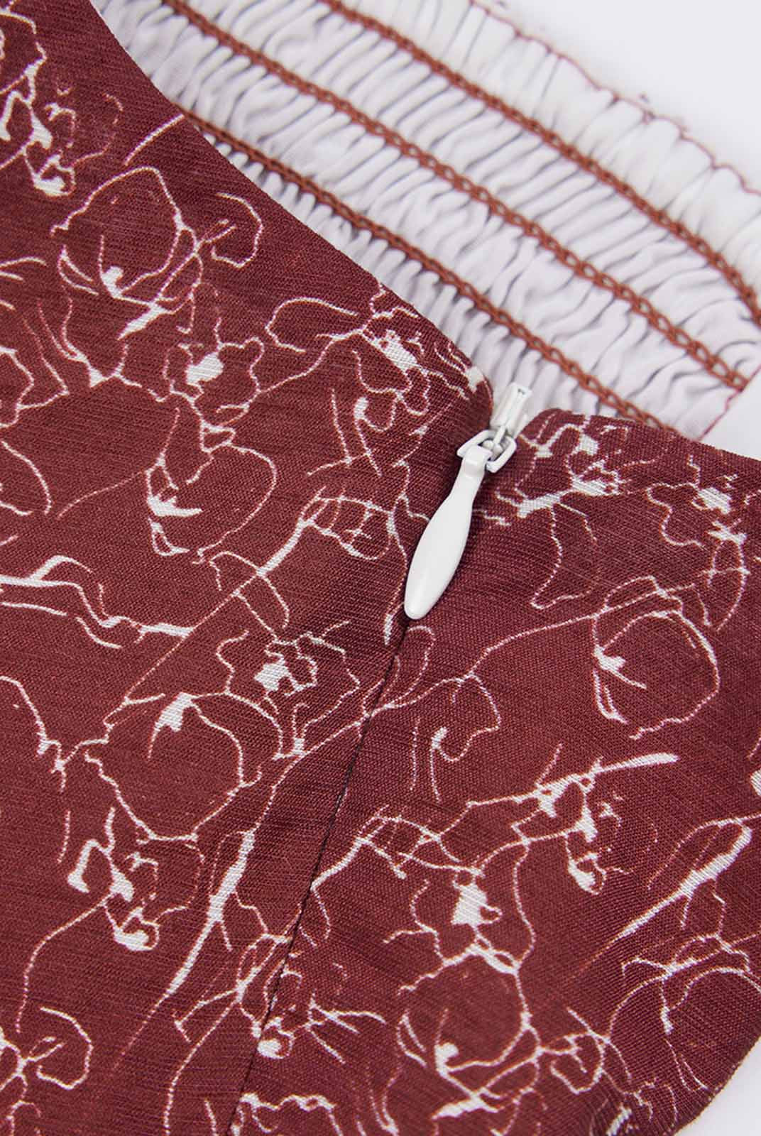 ASOBIO Printed Cap Sleeve A-Line Dress