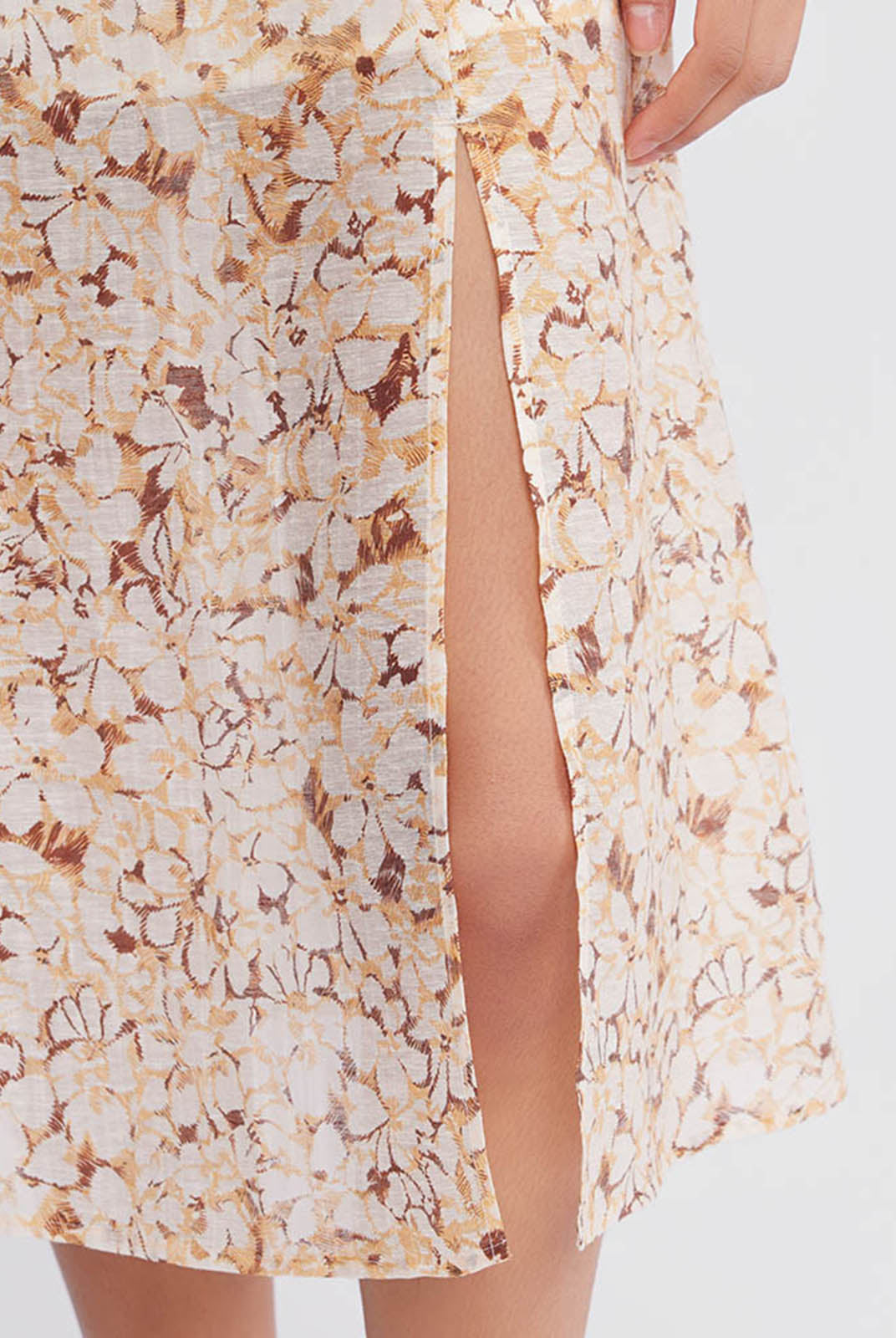 ASOBIO Square Neck Cap Sleeve A-Line Dress