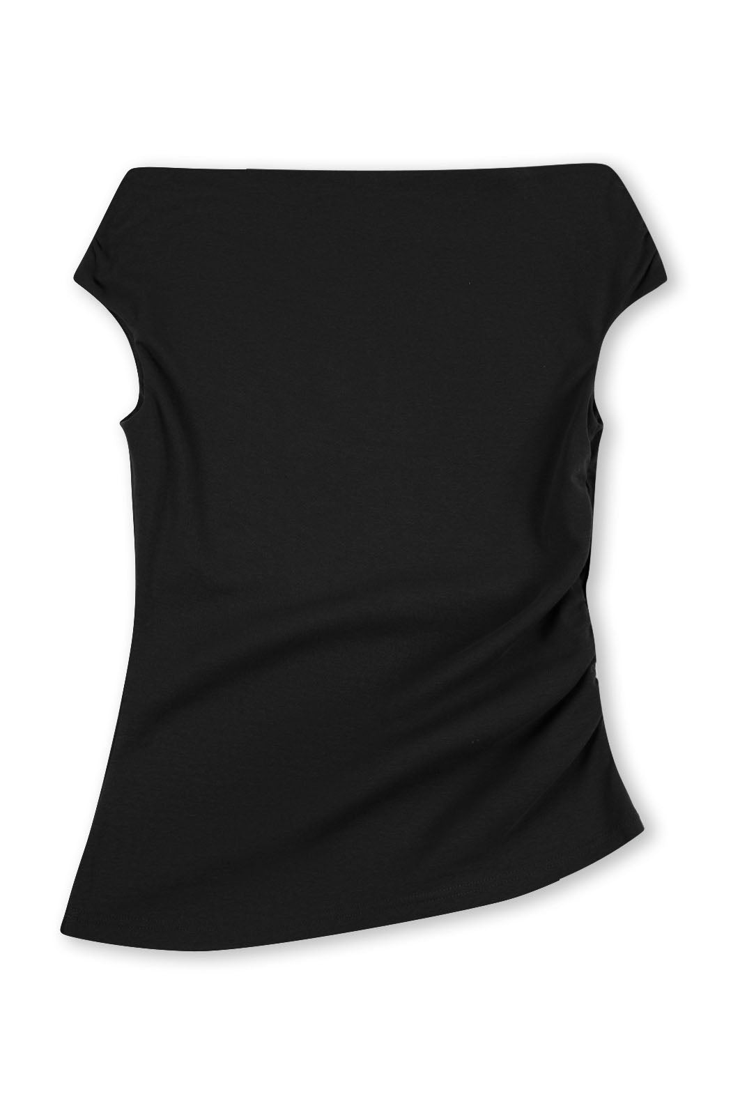 Ruched One-Shoulder Knit Top