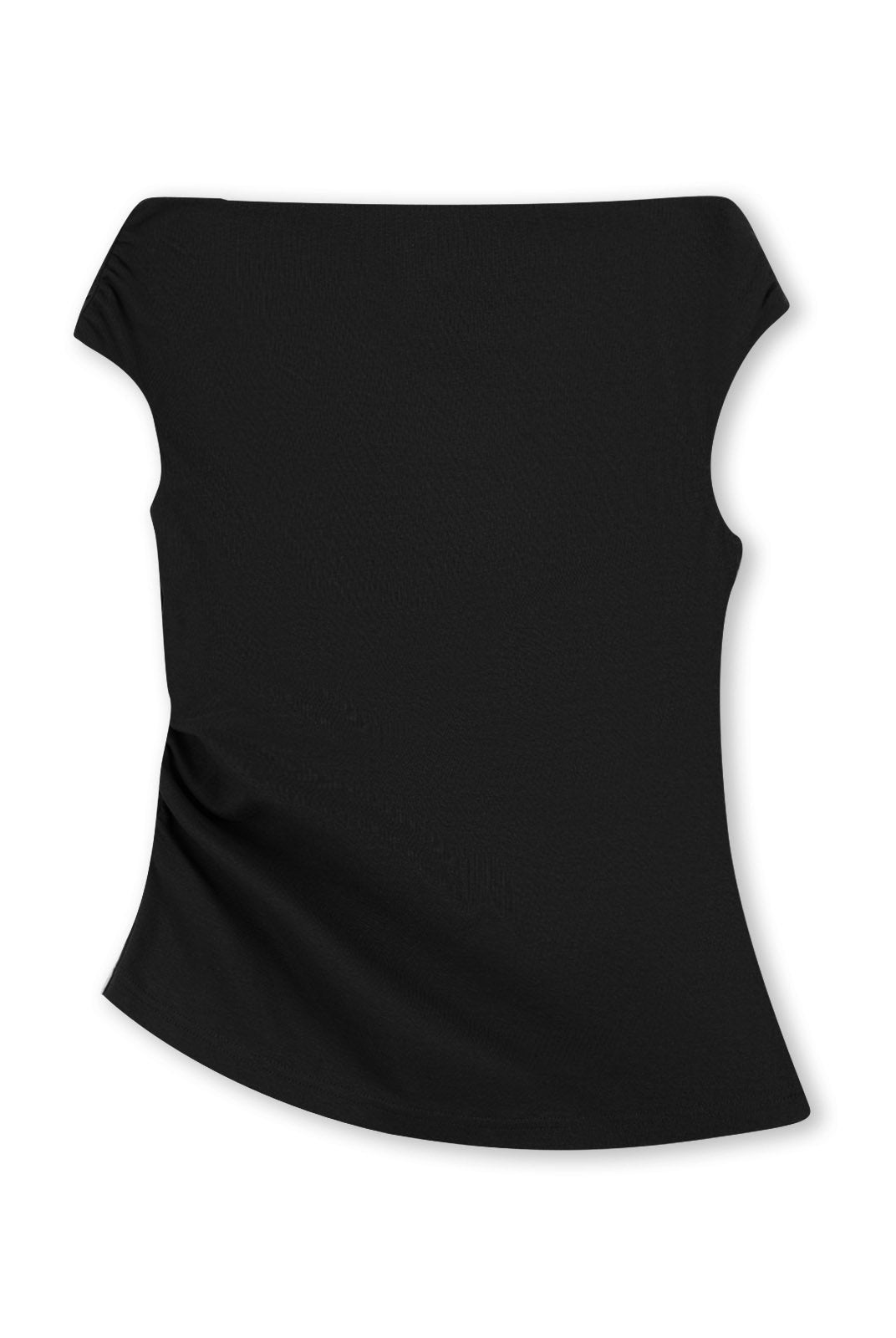 Ruched One-Shoulder Knit Top