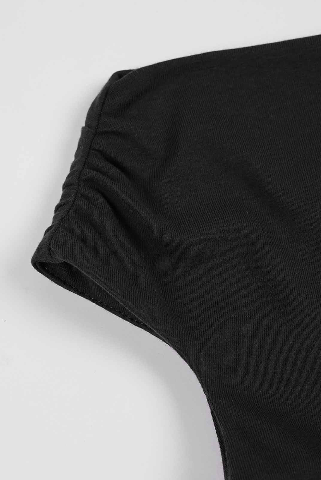 Ruched One-Shoulder Knit Top