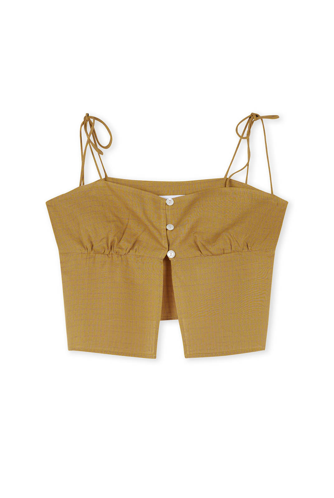 Mustard yellow crop top with thin straps