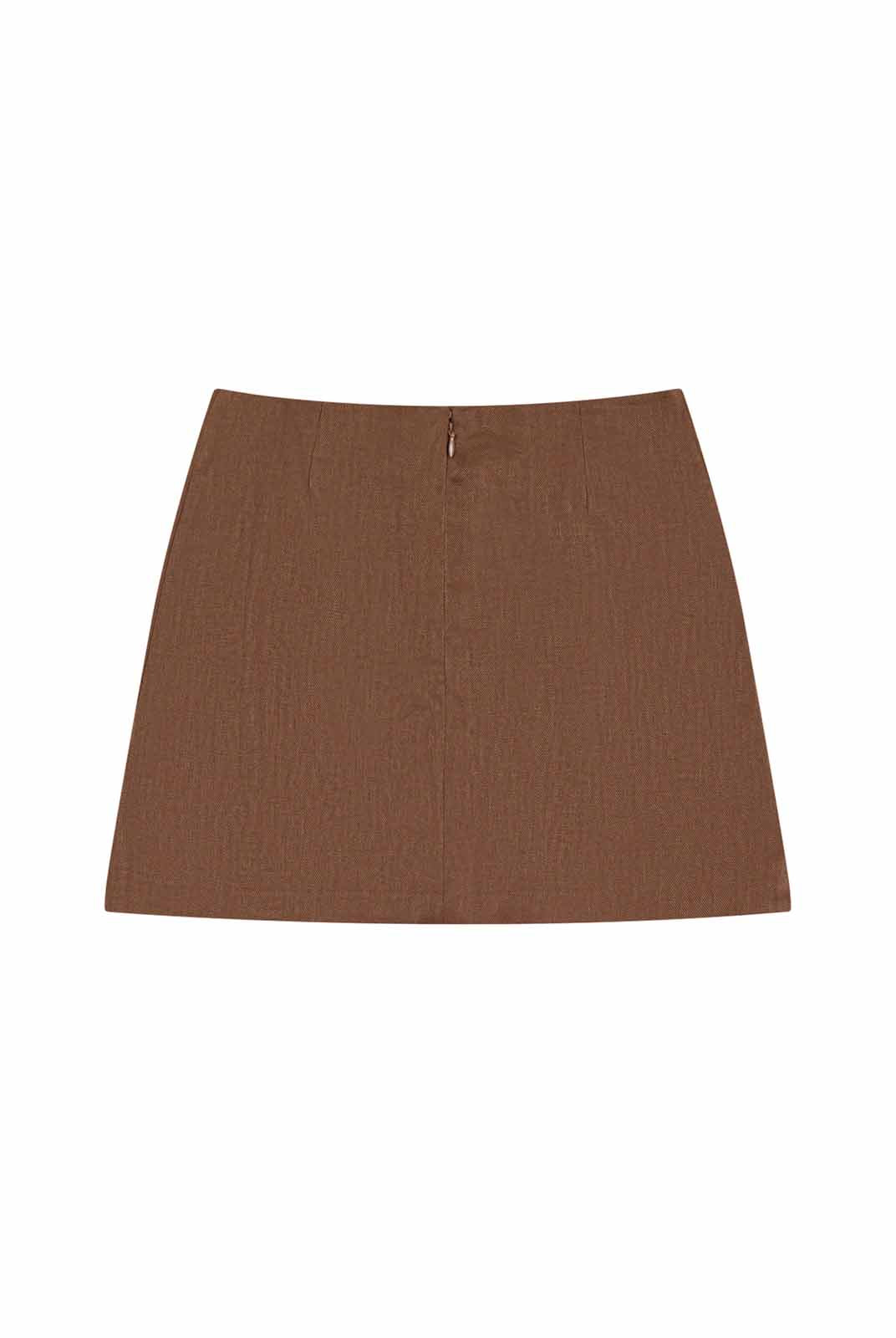 100% Linen Mid-Rise Mini Skirt