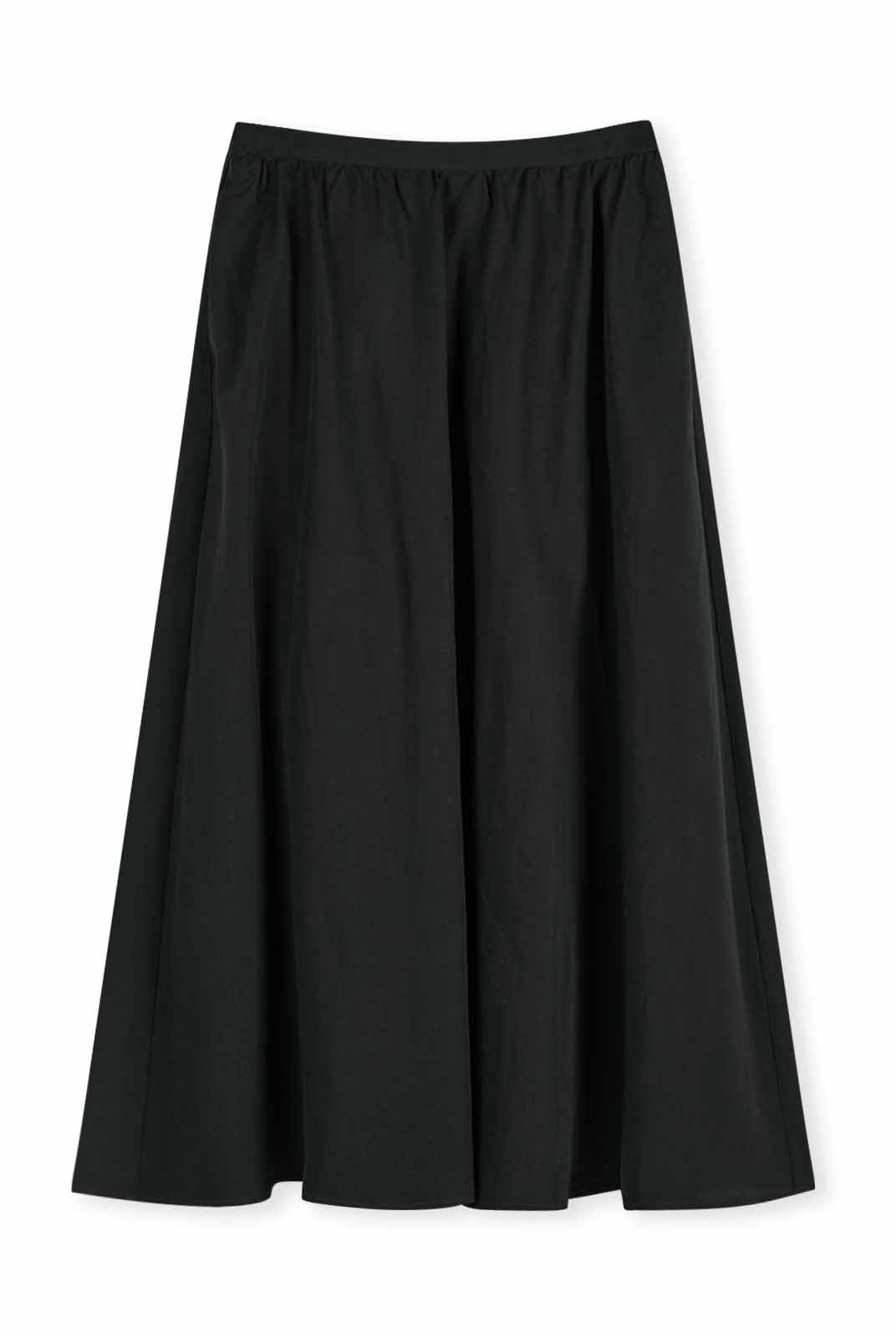 Linen-Blend A-Line Midi Skirt