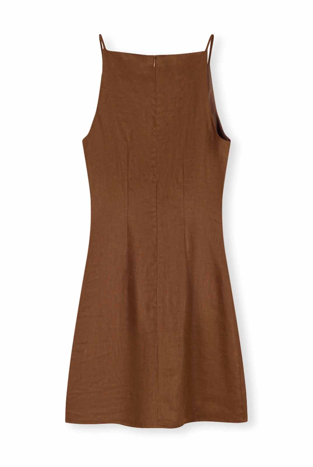 ASOBIO 100% Linen Faux-Wrap Mini Dress