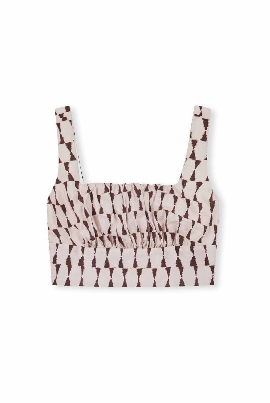 Smocked Square-Neck Top