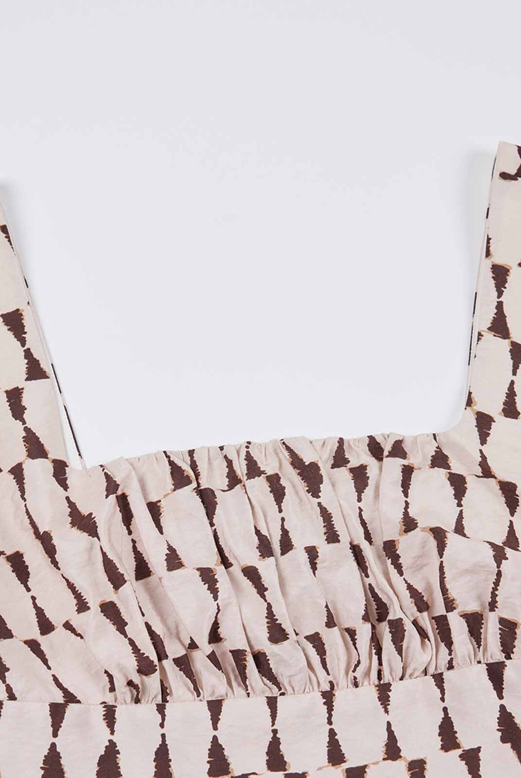 Smocked Square-Neck Top