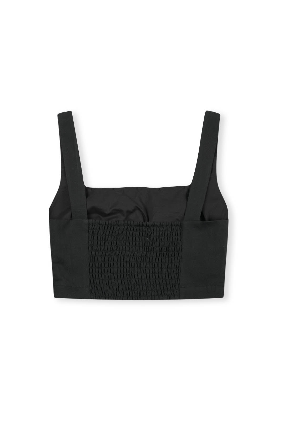 Smocked Square-Neck Top