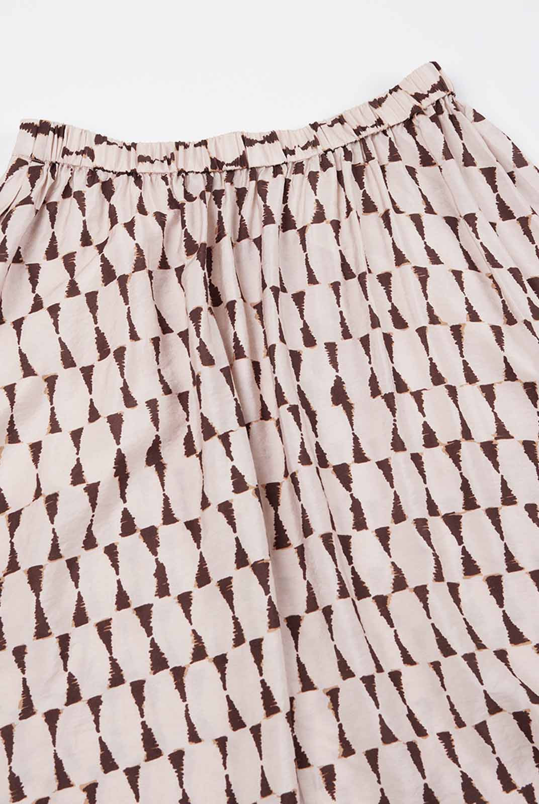 Linen-Blend A-Line Midi Skirt