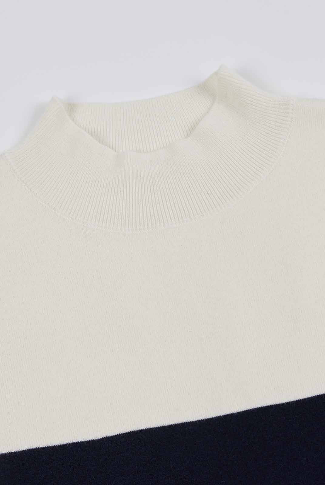 ASOBIO Colorblock Mockneck Sleeveless Knit Top