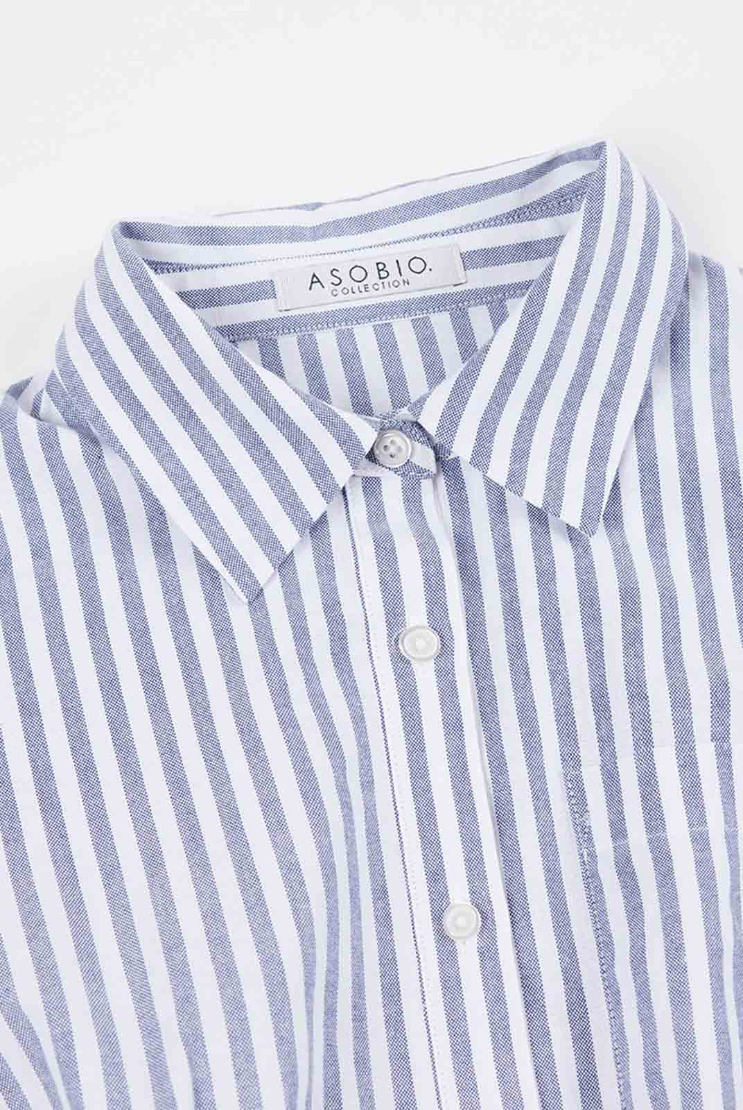 ASOBIO Striped Cotton Shirt Mini Dress