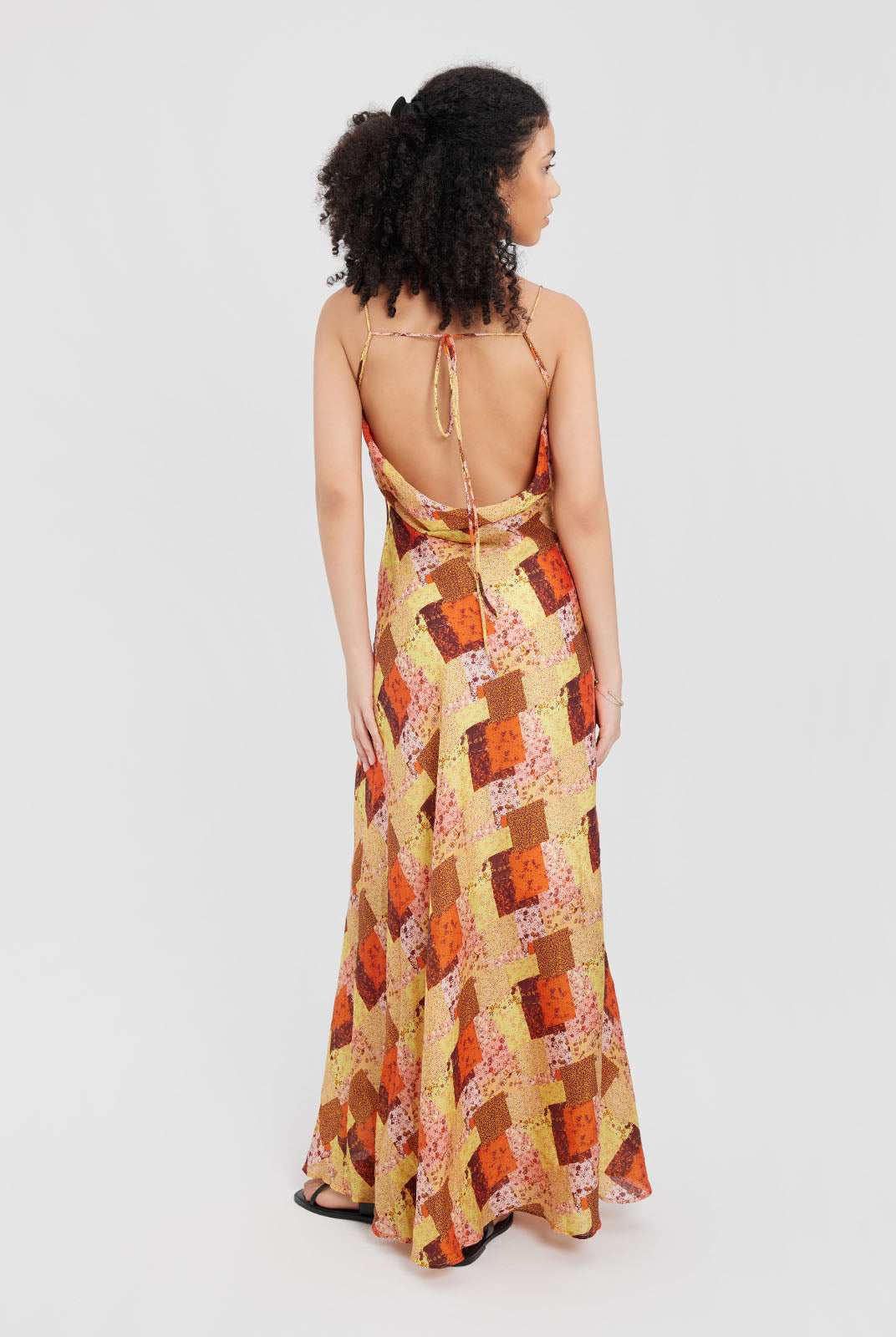 ASOBIO Printed Strappy Maxi Dress