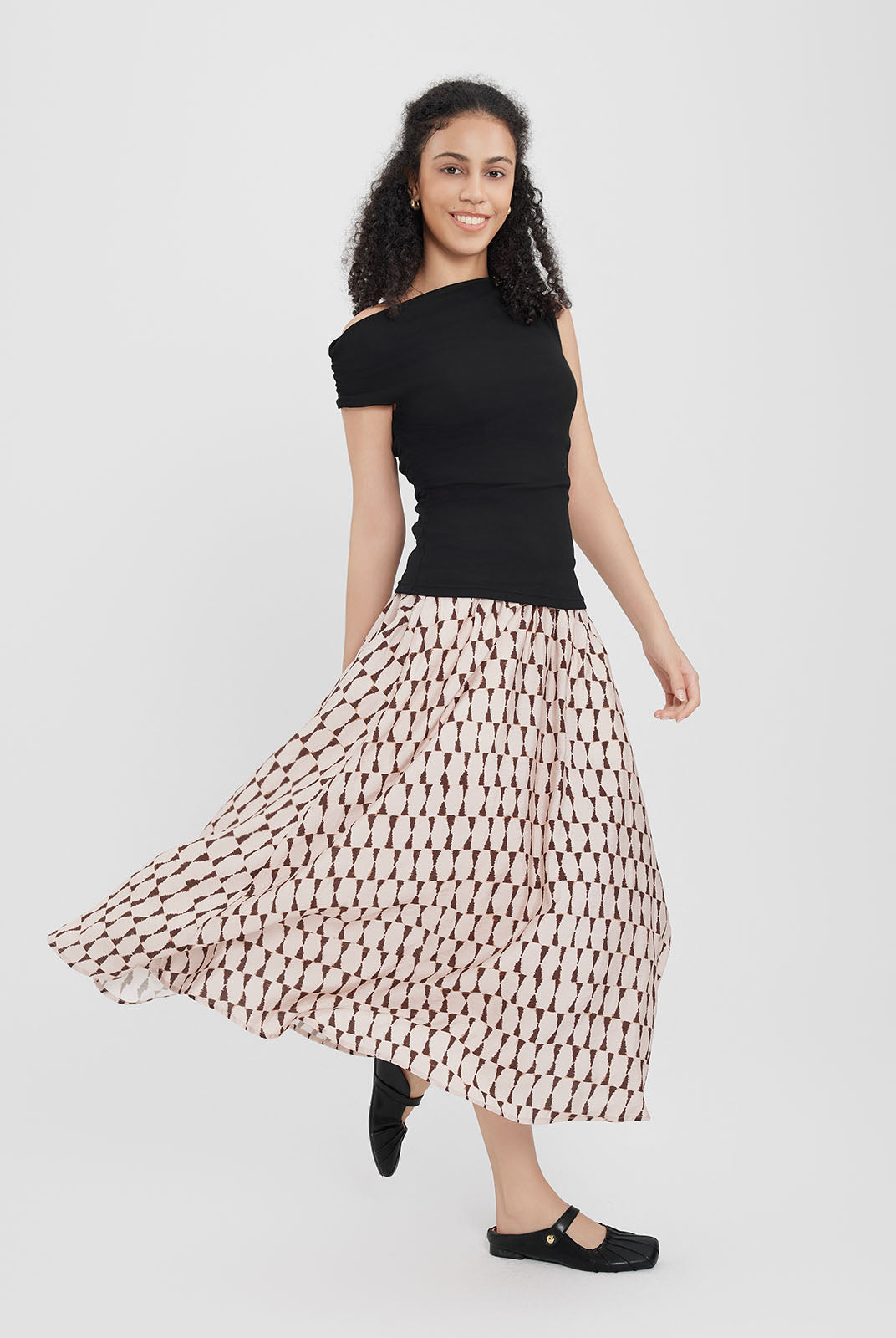 Ruched One-Shoulder Knit Top