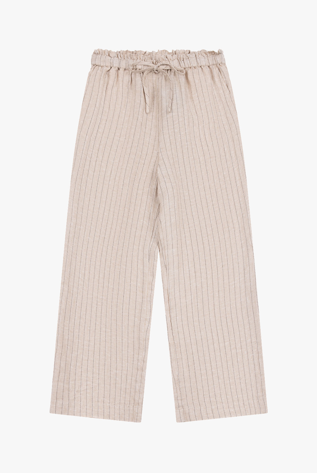 Mid-Rise Loose Straight Linen Pants
