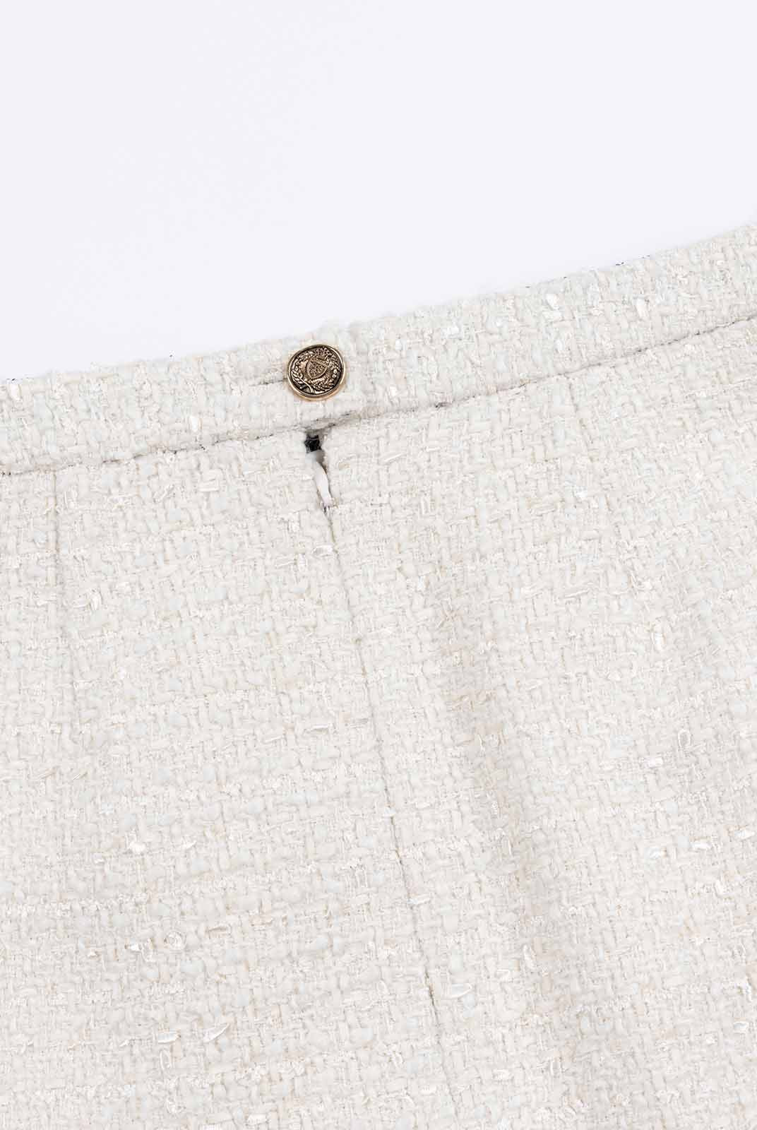 ASOBIO Mid-Rise Wool-Blend Tweed Mini Skirt