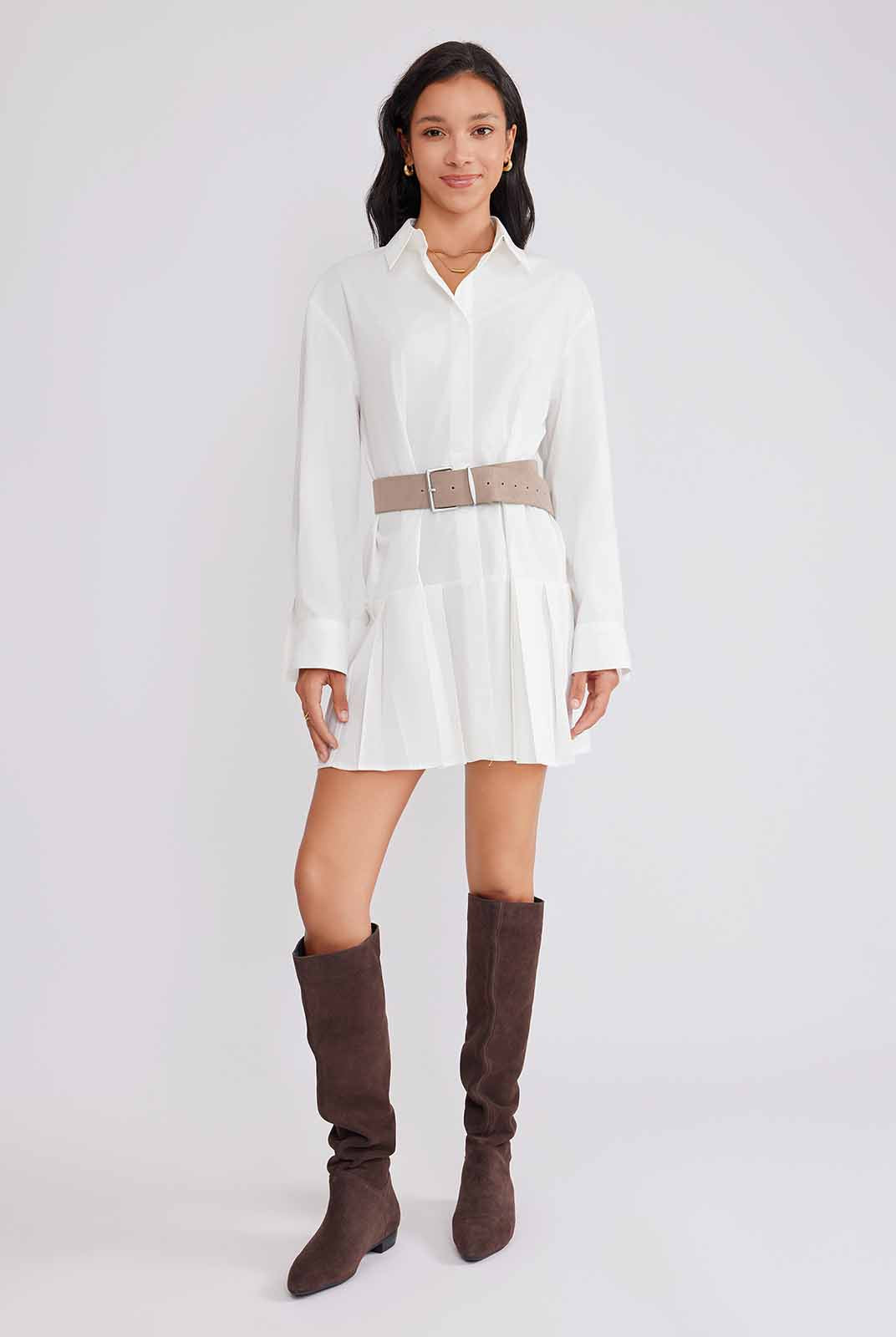 ASOBIO Pleated Mini Dress