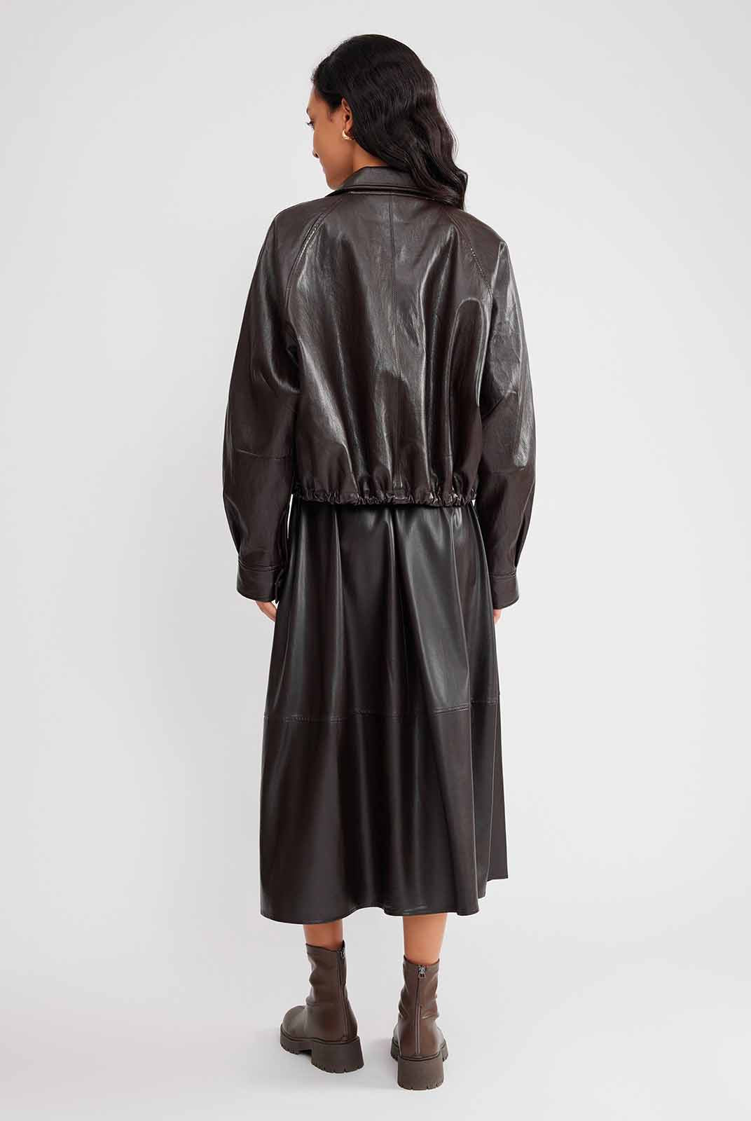 ASOBIO Vegan Leather Oversized Jacket