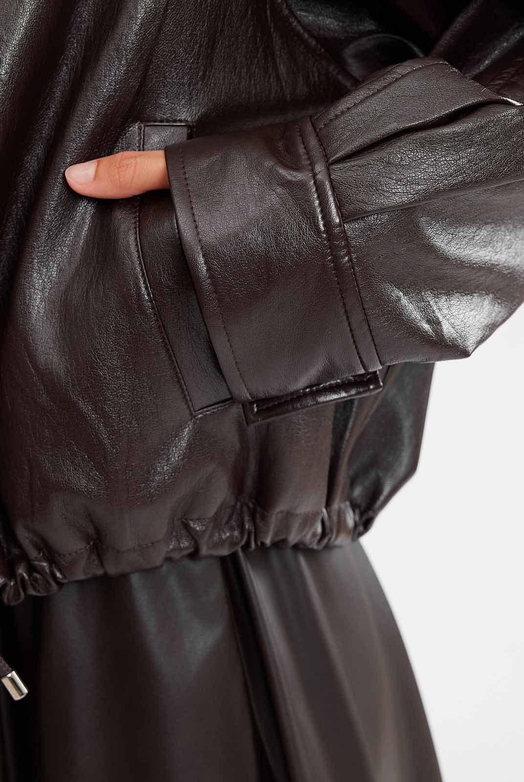 ASOBIO Vegan Leather Oversized Jacket