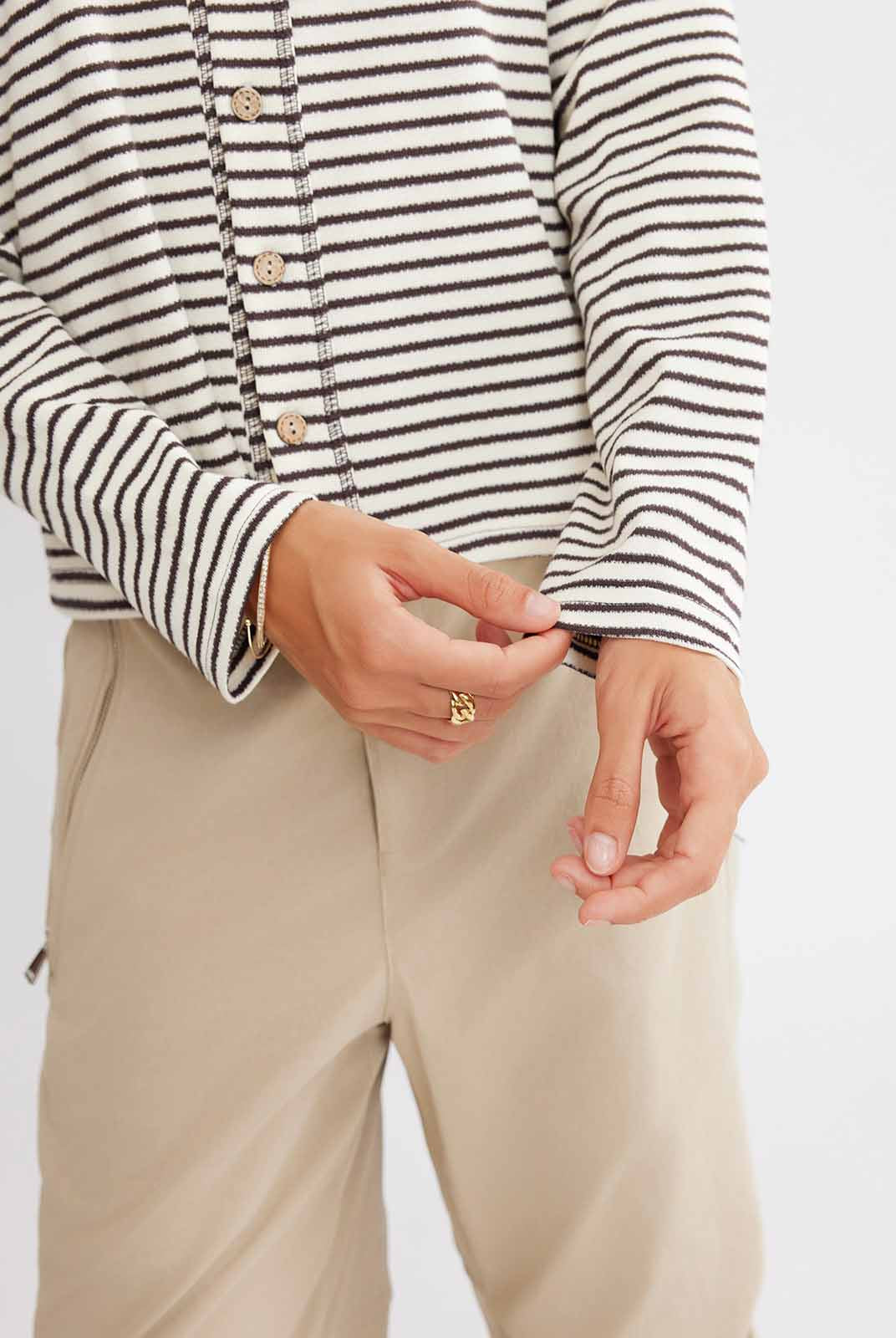 ASOBIO Striped Knit Cardigan