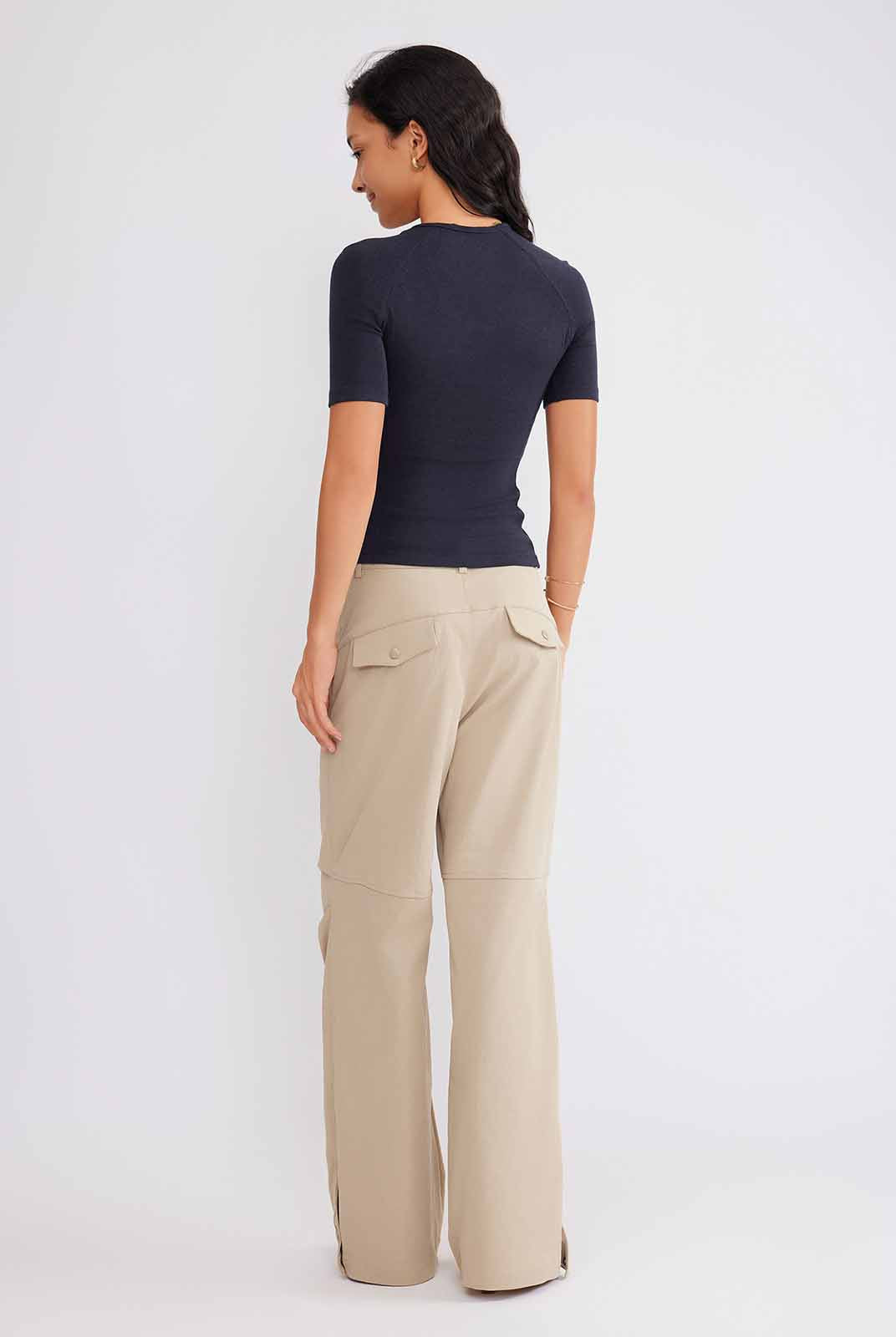 ASOBIO Wool Blend Short-Sleeve Top