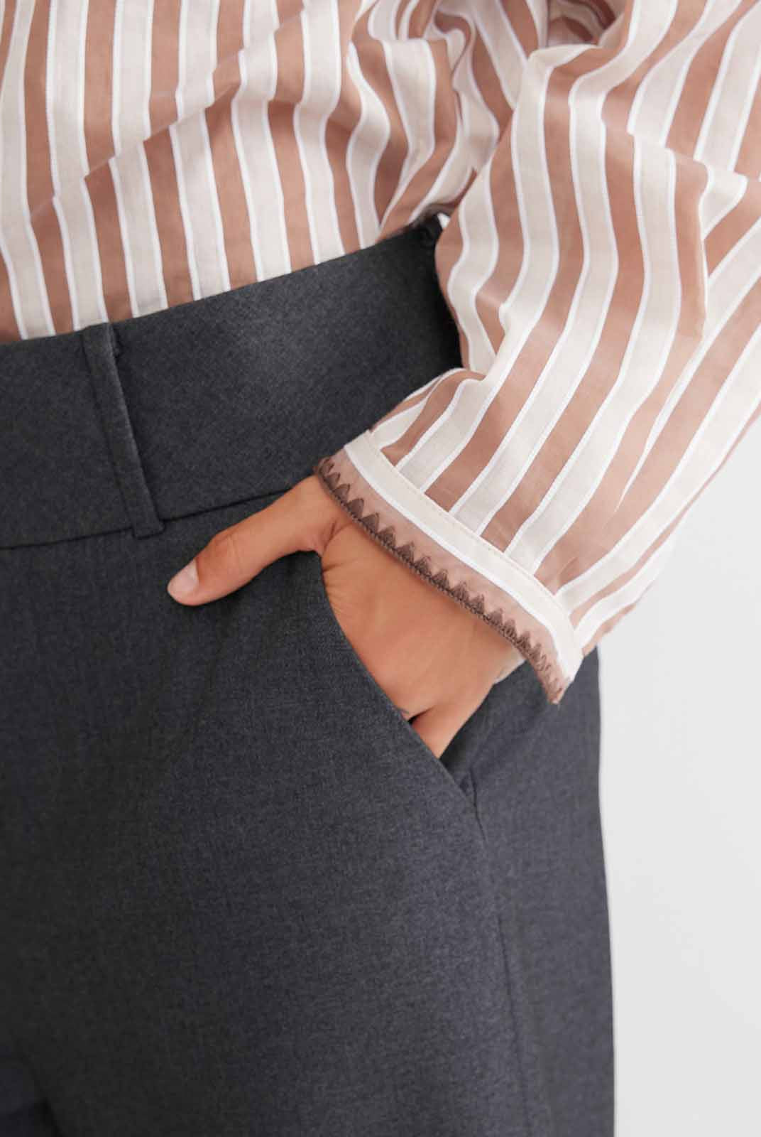 ASOBIO Wool Blend Wide-Leg Trousers