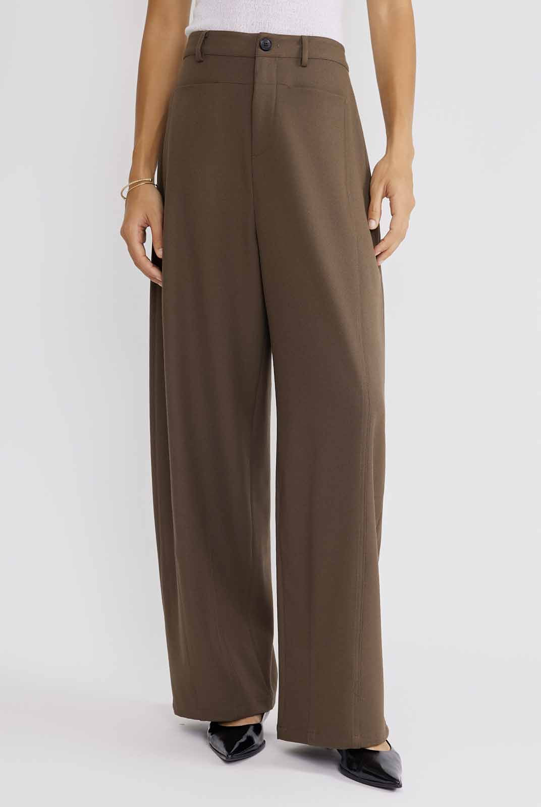 ASOBIO Flat-Waist Wide-Leg Trousers