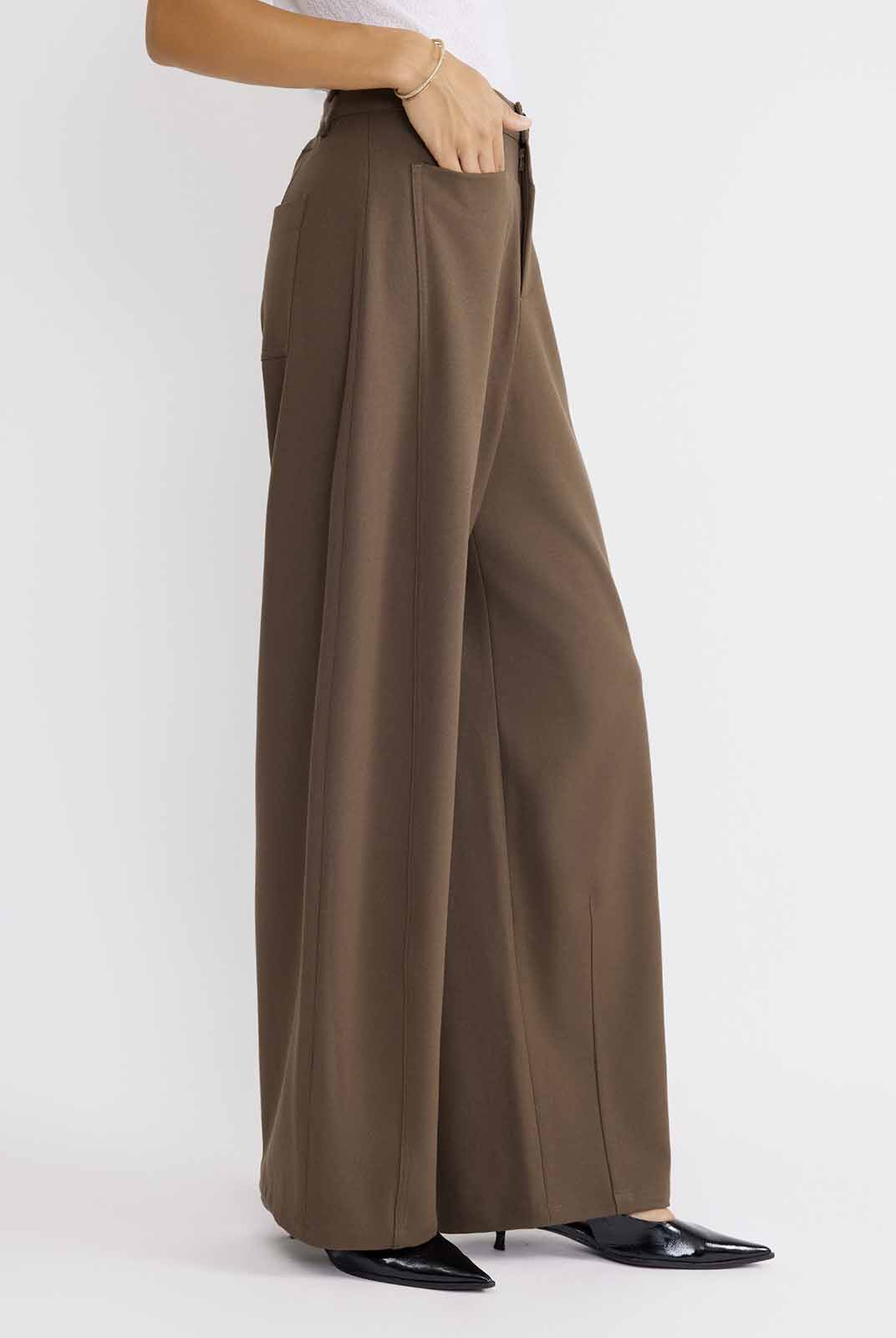 ASOBIO Flat-Waist Wide-Leg Trousers