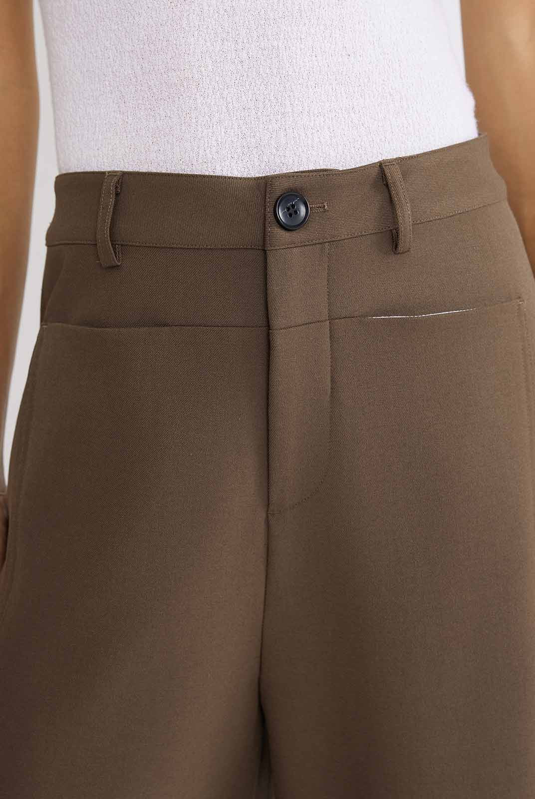 ASOBIO Flat-Waist Wide-Leg Trousers