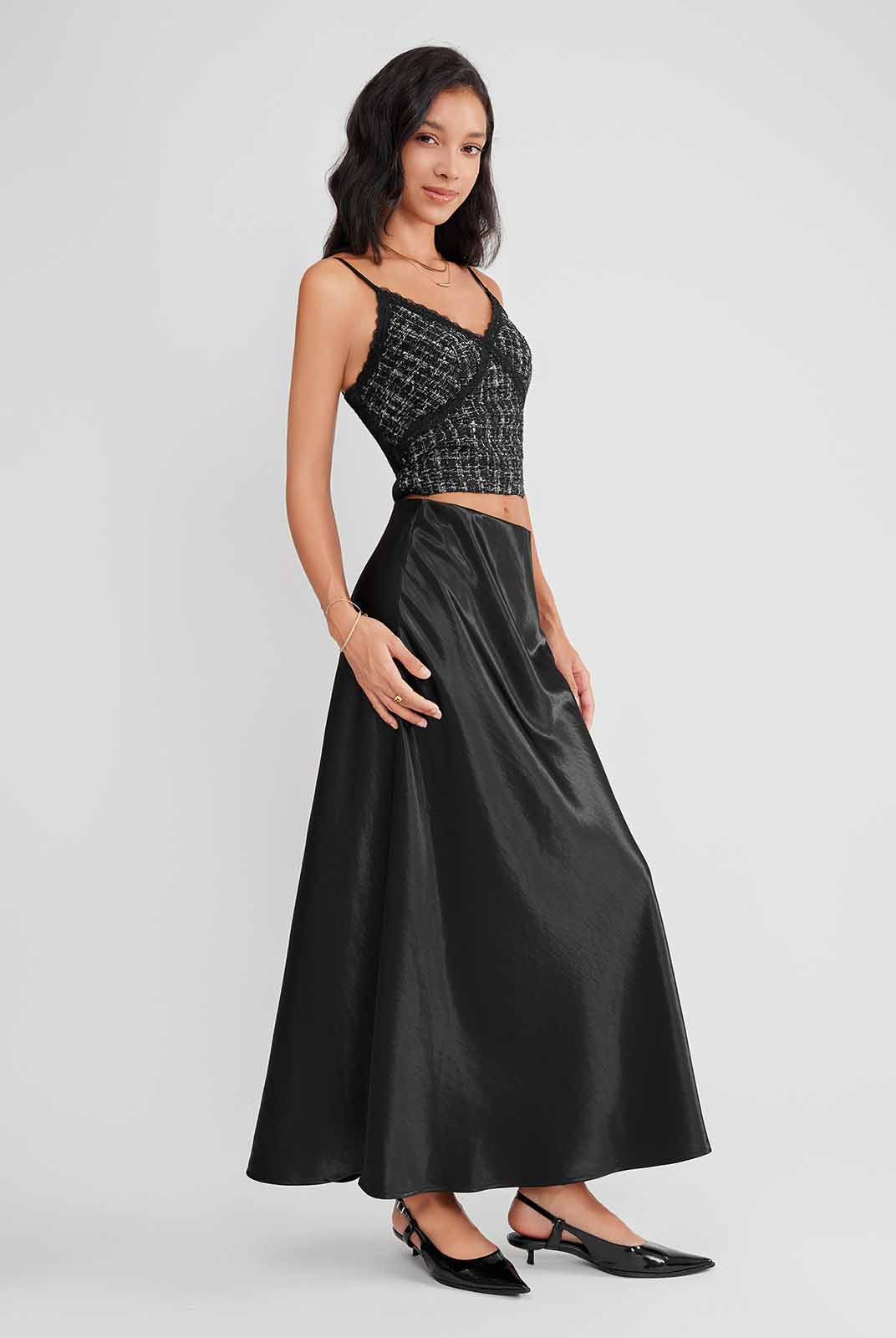 ASOBIO Tweed Camisole Top