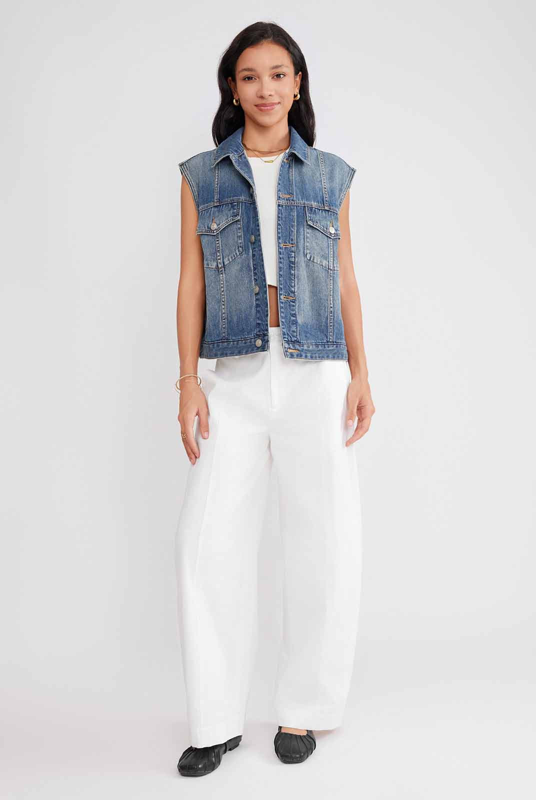 ASOBIO 100% Cotton Denim Vest