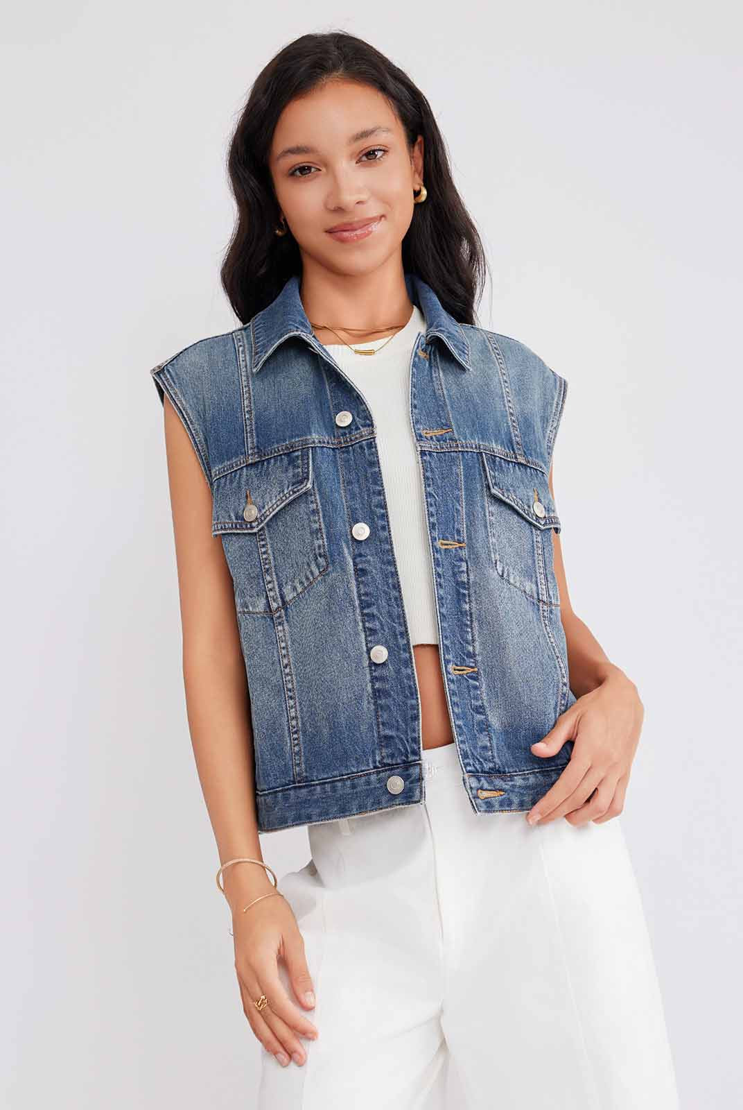 ASOBIO 100% Cotton Denim Vest