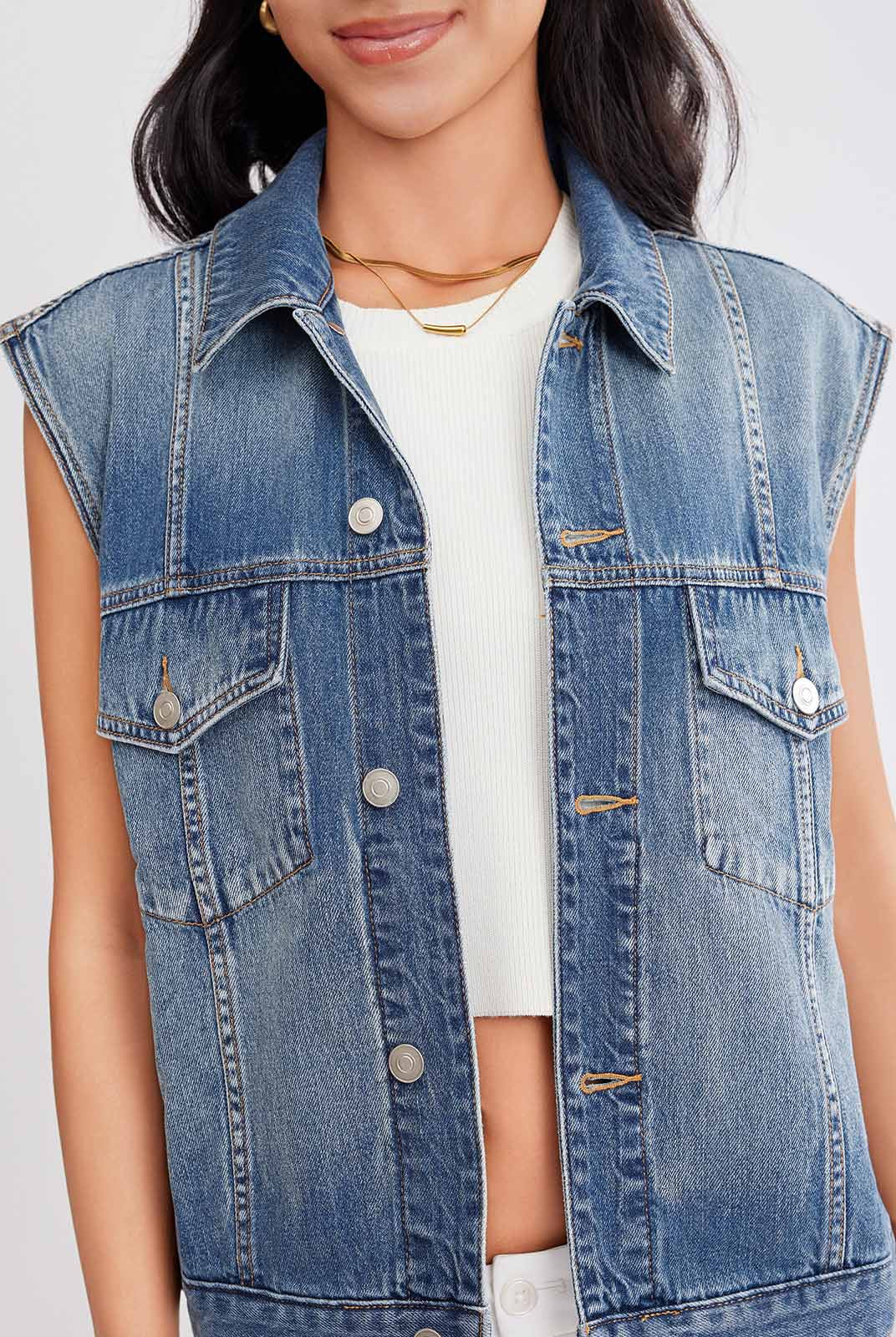 ASOBIO 100% Cotton Denim Vest