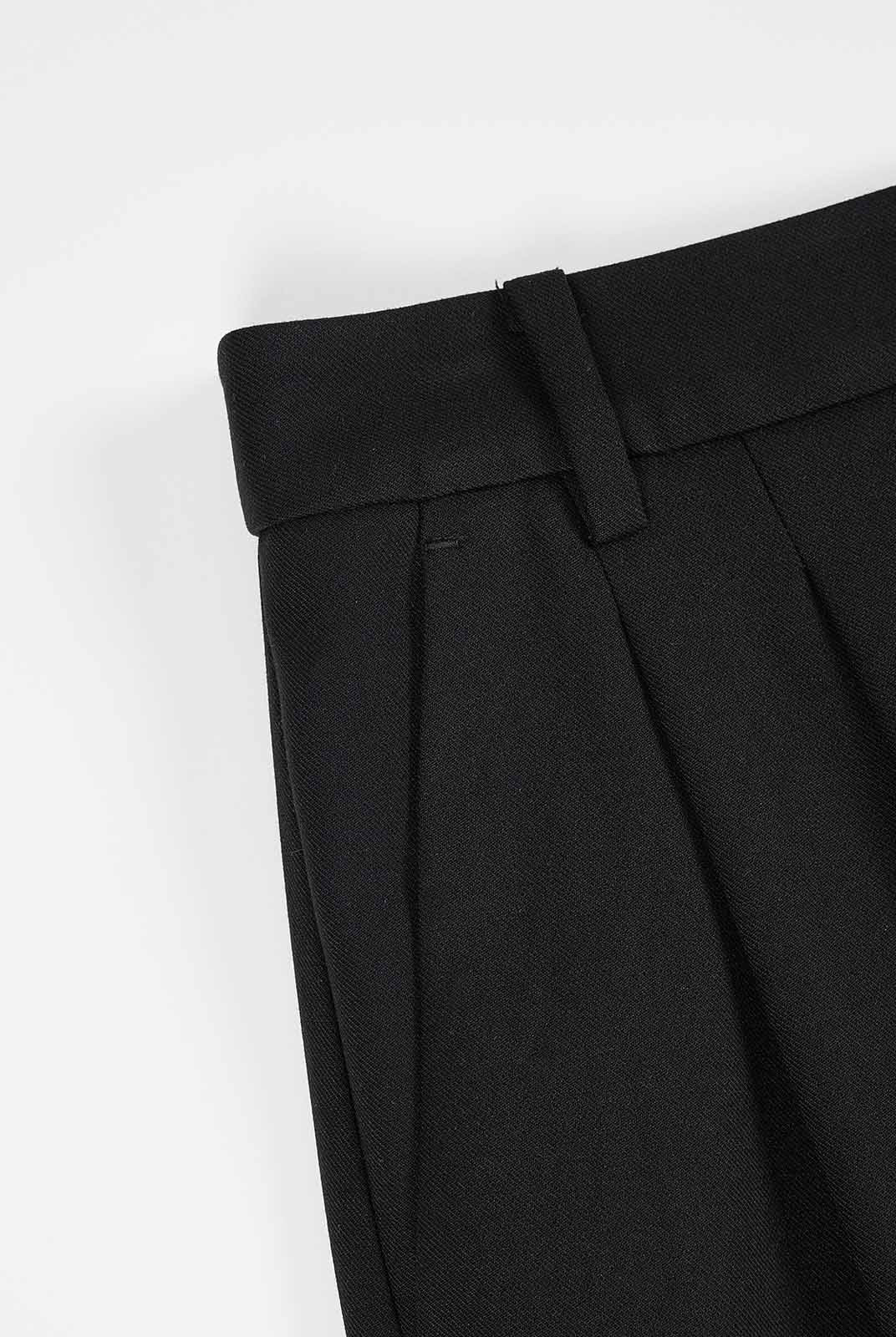 ASOBIO Wool Blend Mid-Rise Pleated Wide-Leg Trousers