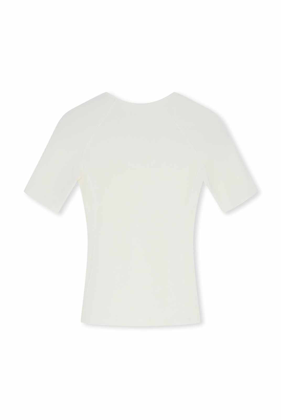 ASOBIO Wool Blend Short-Sleeve Top