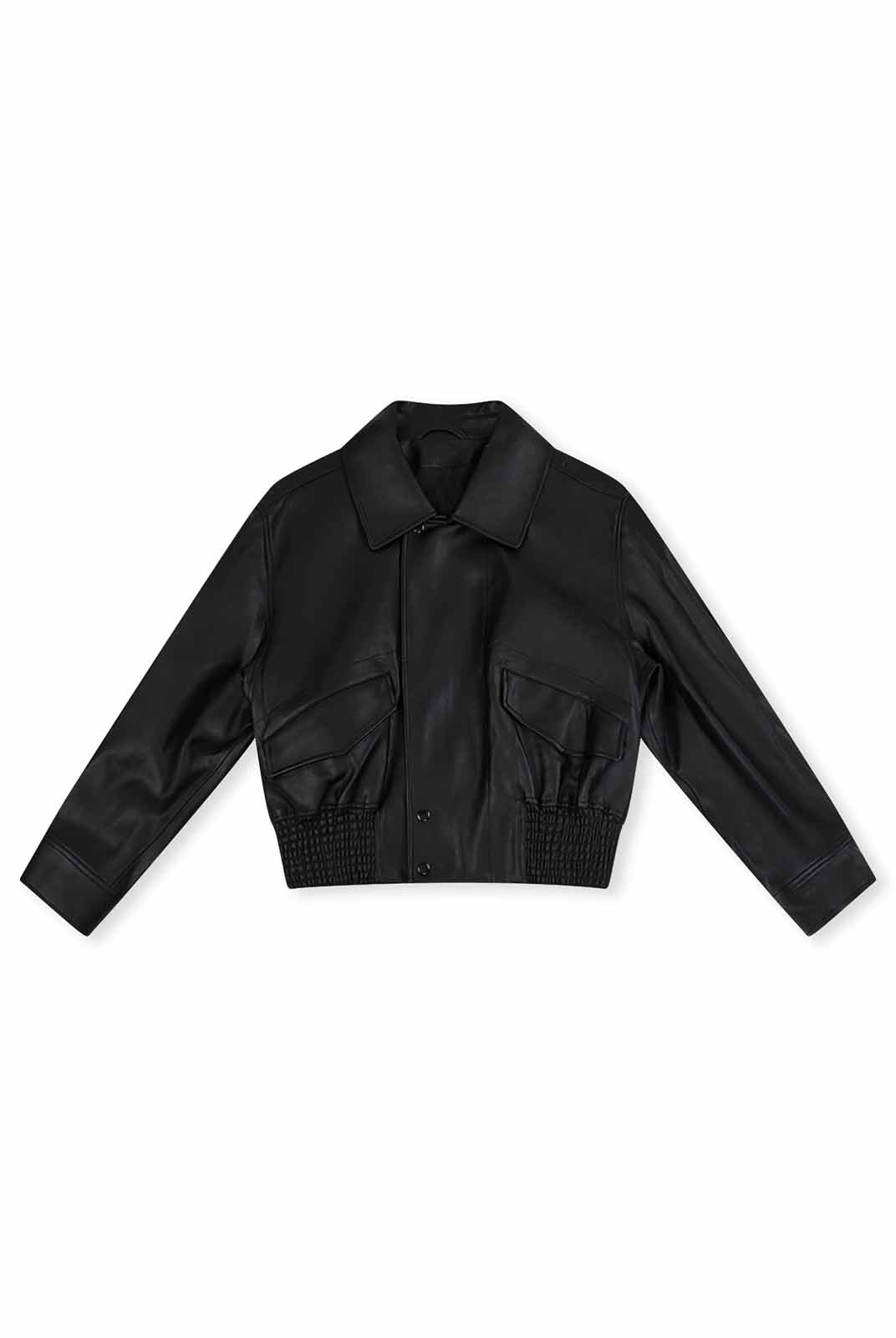 ASOBIO Flap-Pocket Leather Jacket