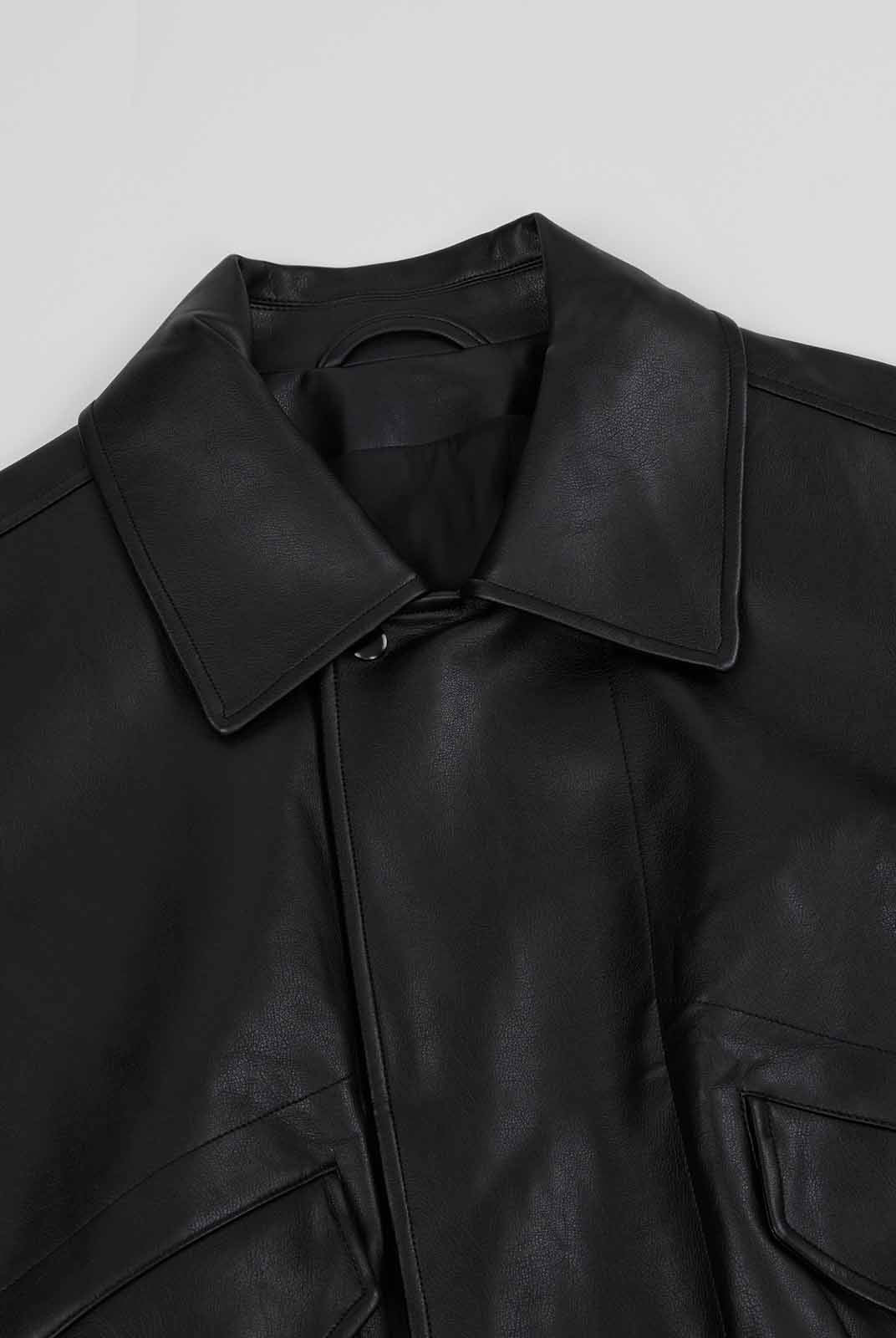 ASOBIO Flap-Pocket Leather Jacket