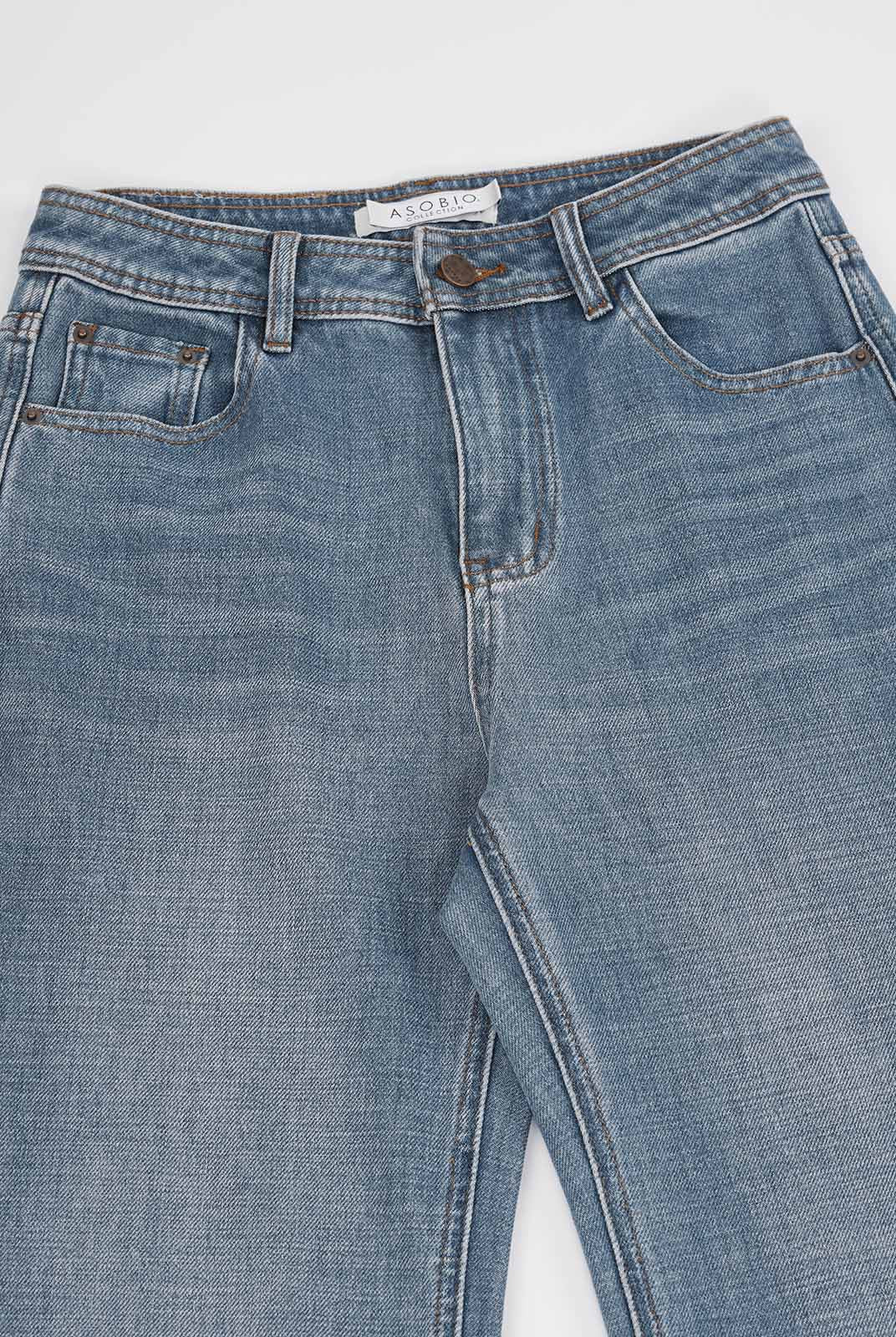 ASOBIO Mid-High Waist Flared Skinny Jeans