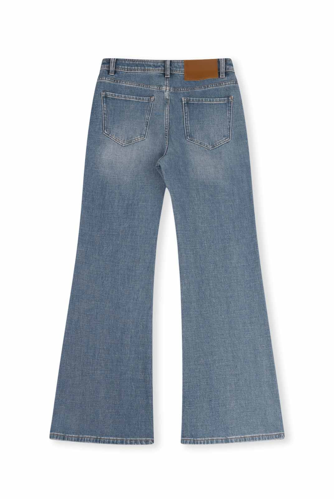 ASOBIO Mid-High Waist Flared Skinny Jeans