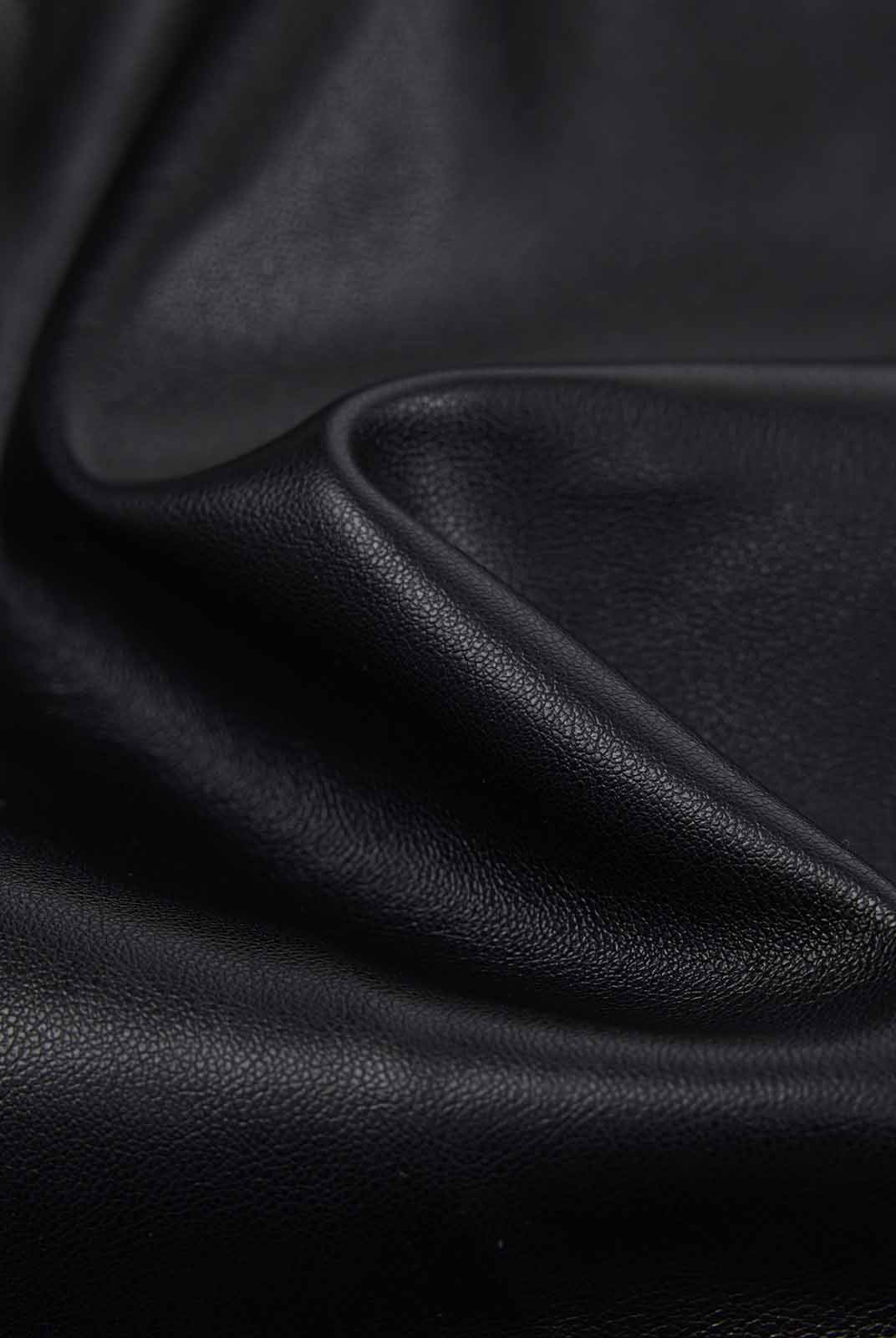 ASOBIO Cropped Faux Leather Jacket