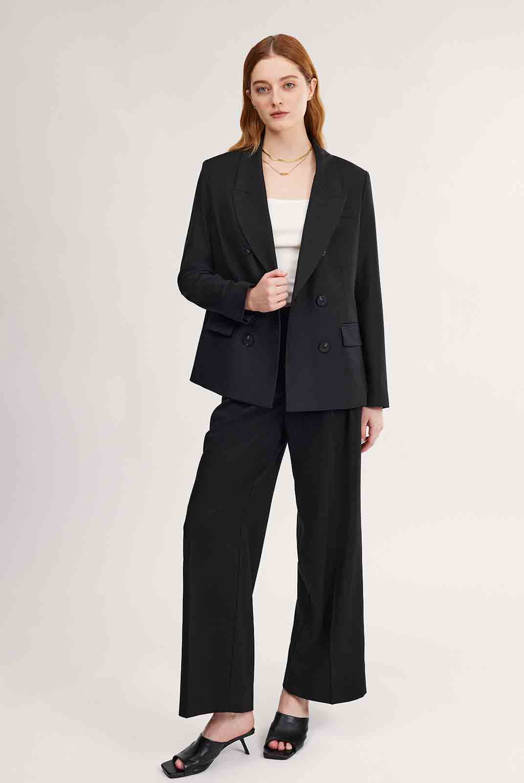 ASOBIO Slim Double-Breasted Blazer