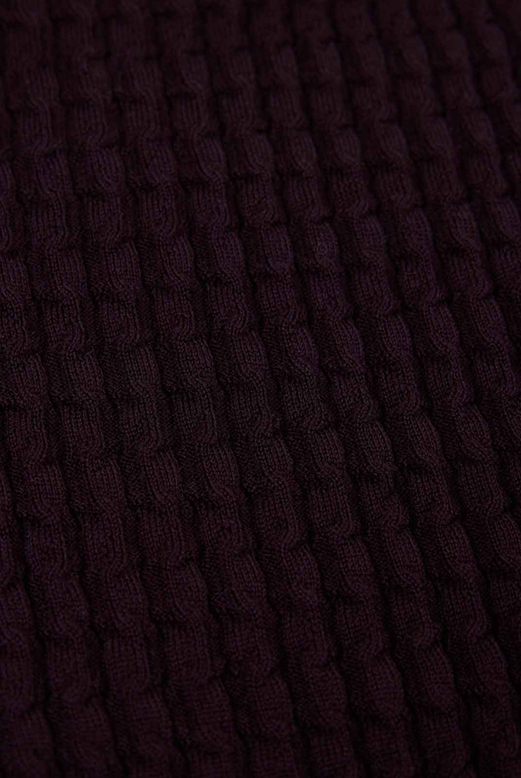 ASOBIO 100% Wool Textured Mockneck Top