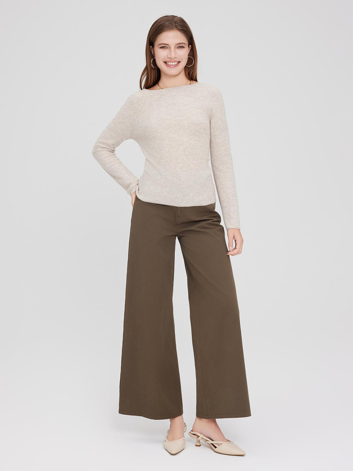 ASOBIO Wool-Cashmere Boatneck Sweater